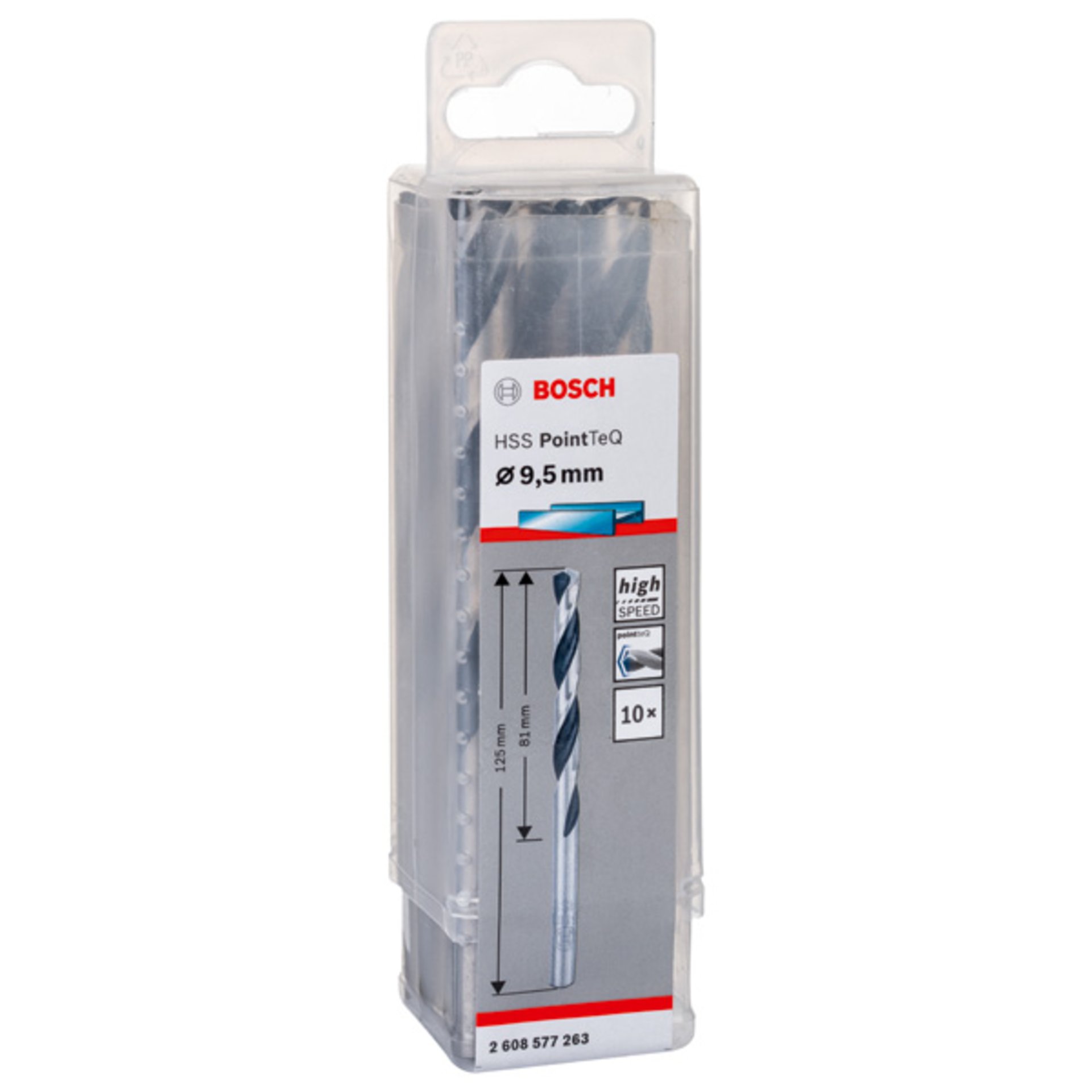 Metallspiralbohrer HSS PointTeQ, DIN 338, 9,5 mm, 10er-Pack