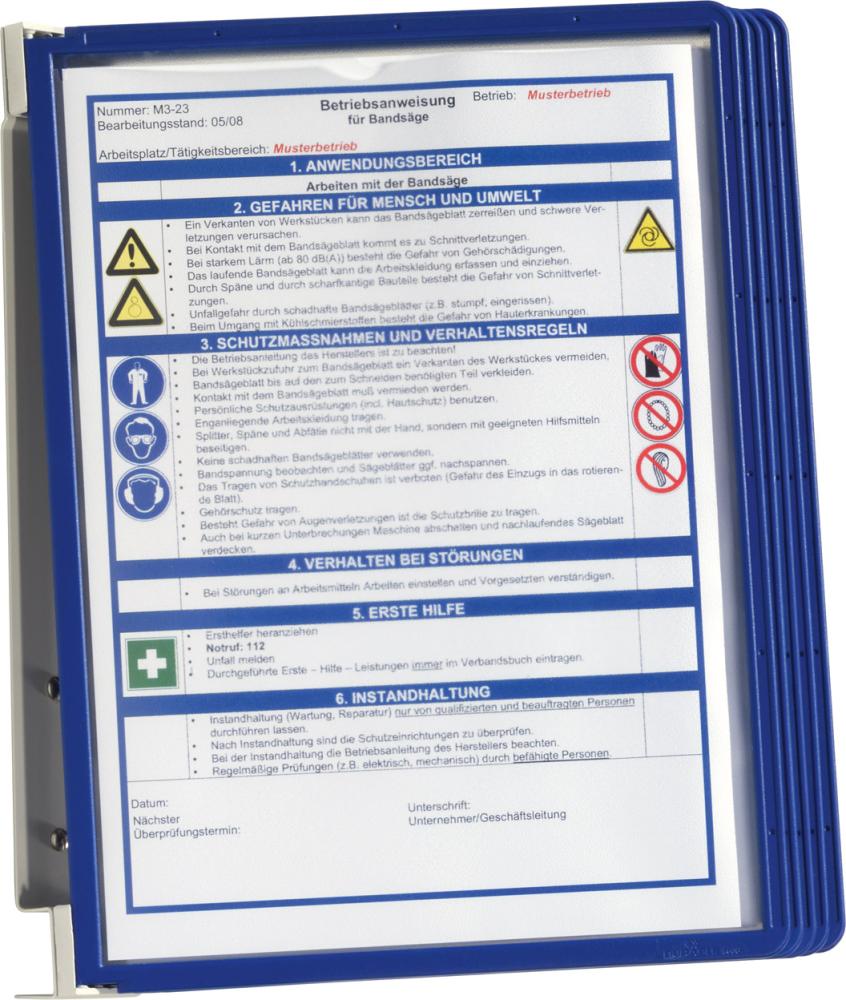 Sichttafelsystem dunkelblau, VE: 1 SET