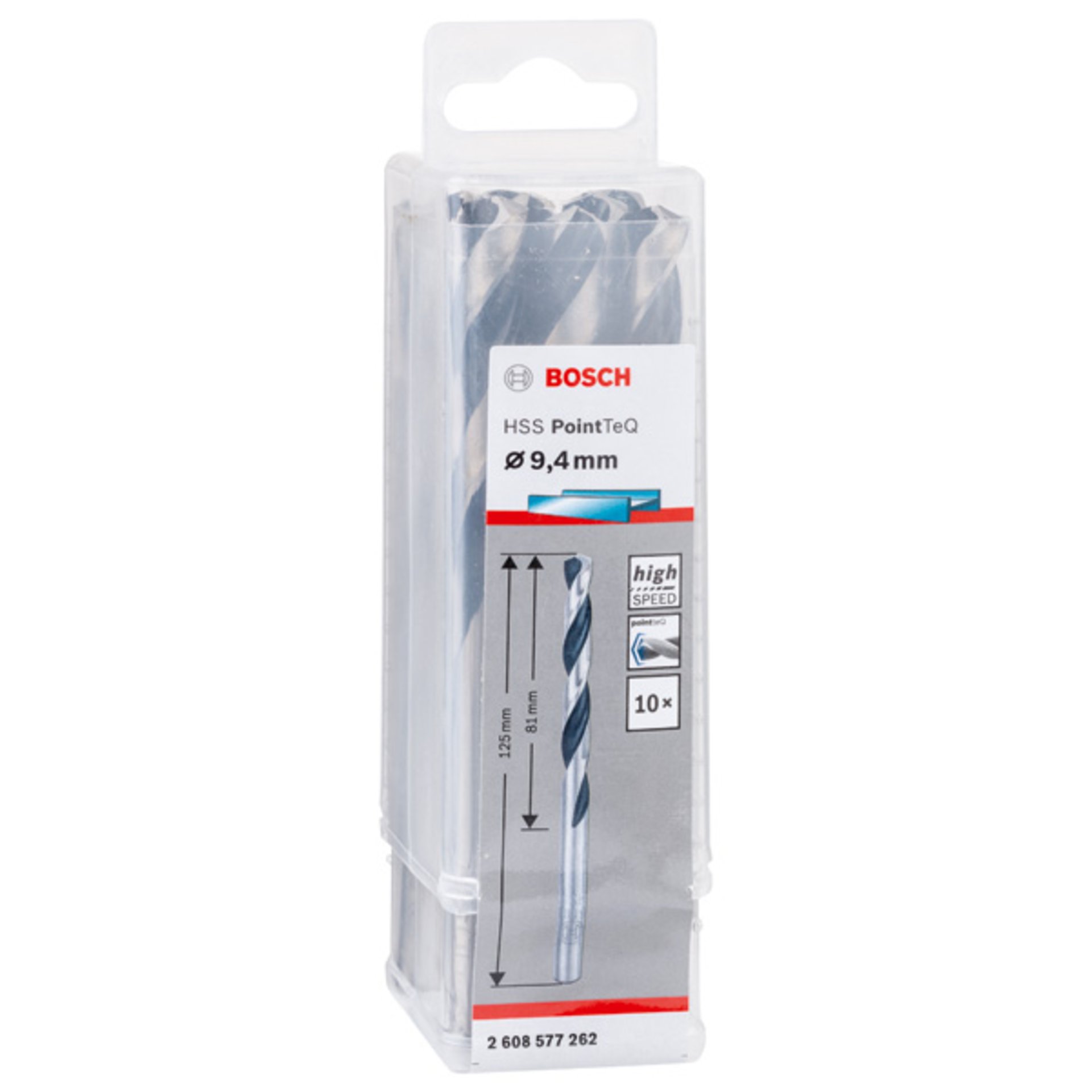 Metallspiralbohrer HSS PointTeQ, DIN 338, 9,4 mm, 10er-Pack