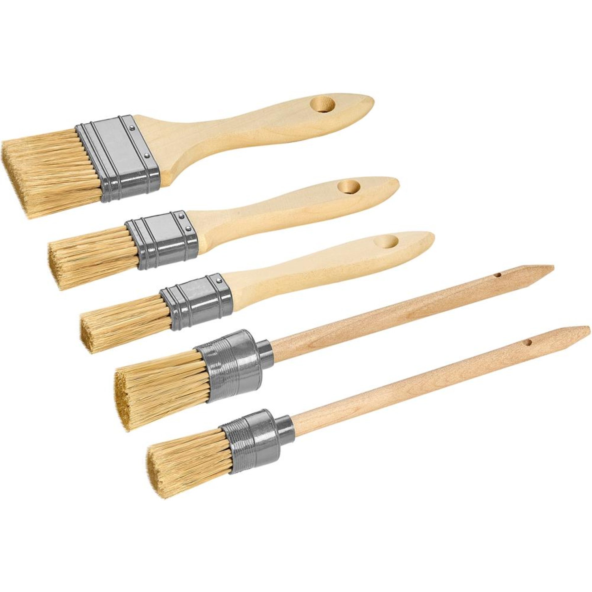 Pinsel-Set, 5-teilig Kunstborste, Holzsti. FSC