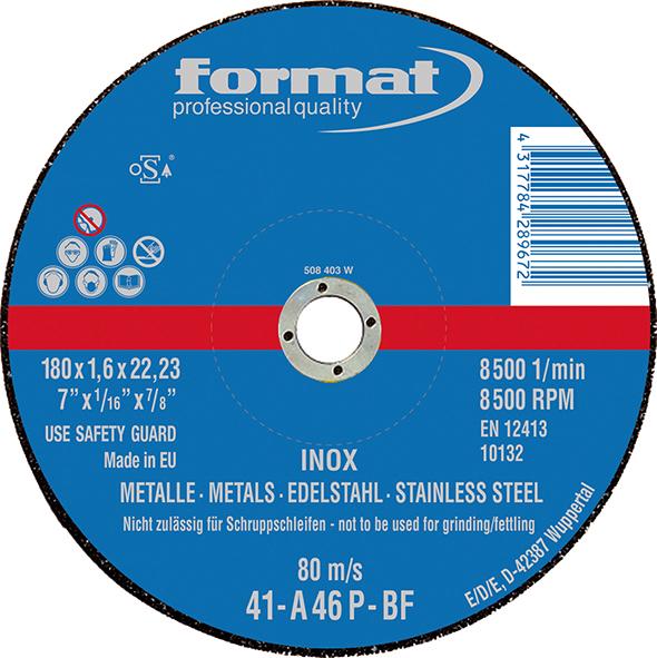 Format Trennscheibe gerade für V2A 115x1mm