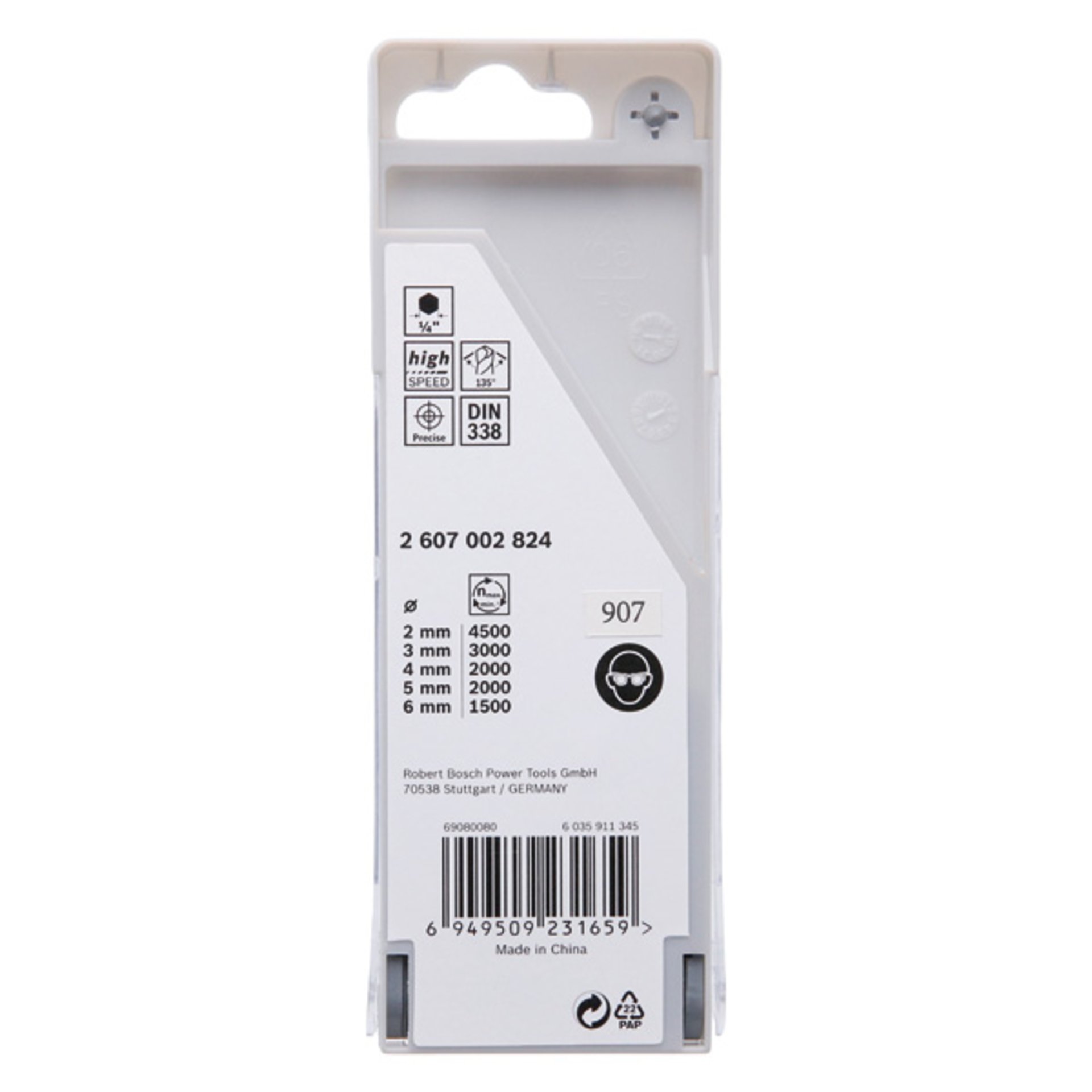 HSS PointTeQ Sechskantbohrer-Set, 5-tlg., 2-6 mm
