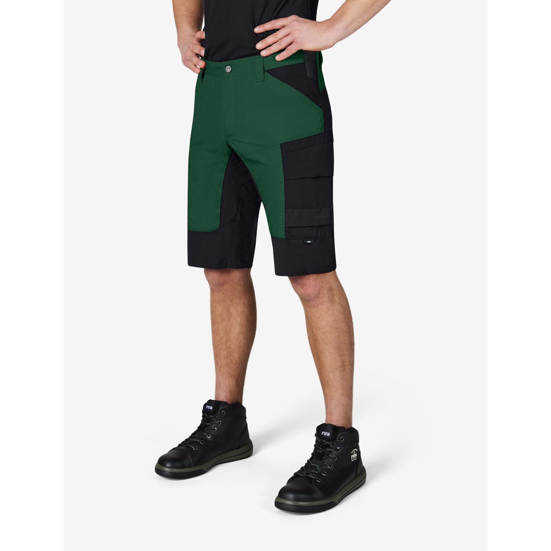KIM Bermuda elastisch grün-schwarz 46