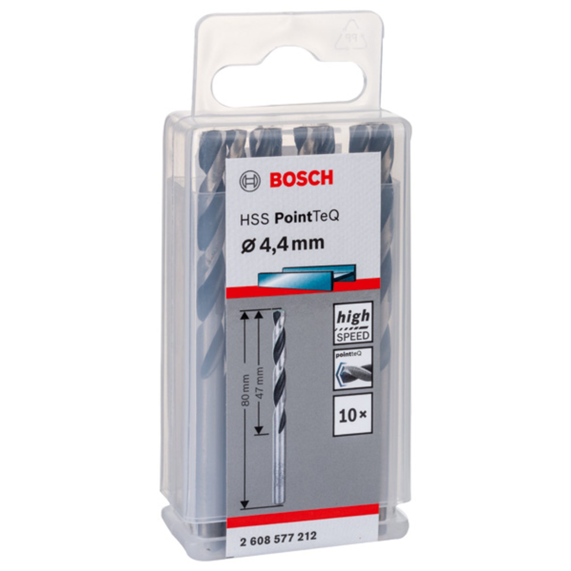 Metallspiralbohrer HSS PointTeQ, DIN 338, 4,4 mm, 10er-Pack