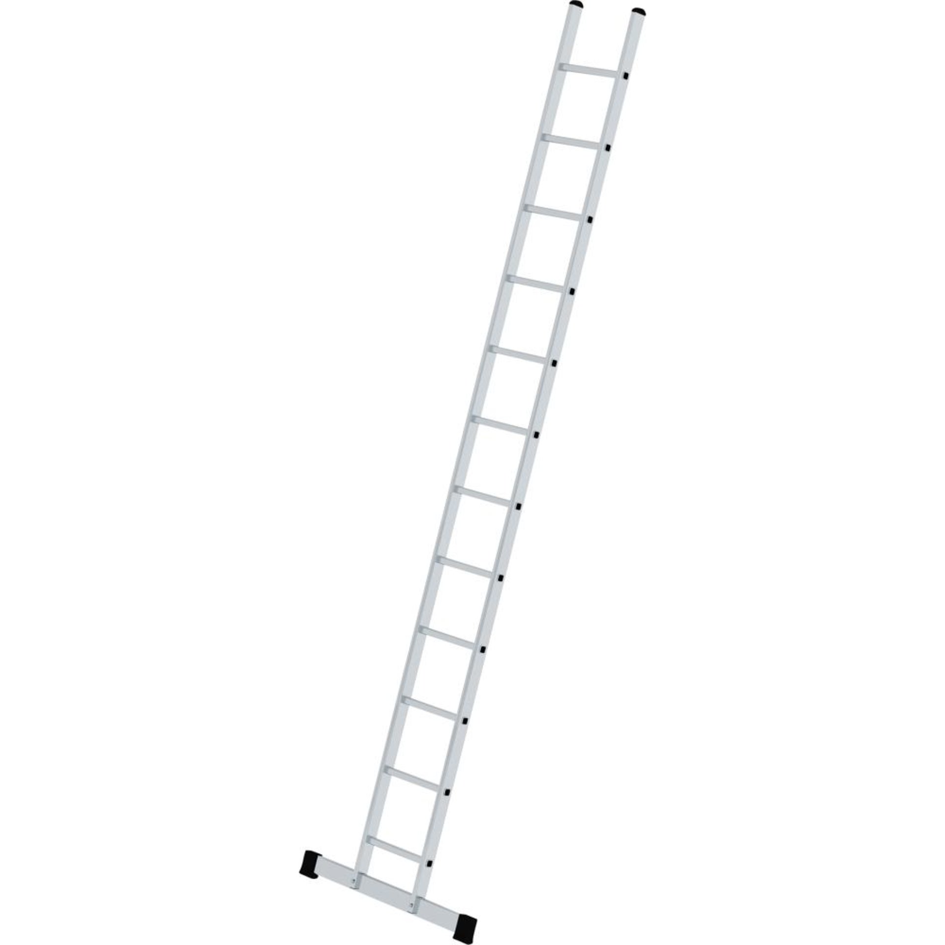 Aluminium-Anlegeleiter, Arbeitshöhe 4,40 bis 6,40 m mit Traverse