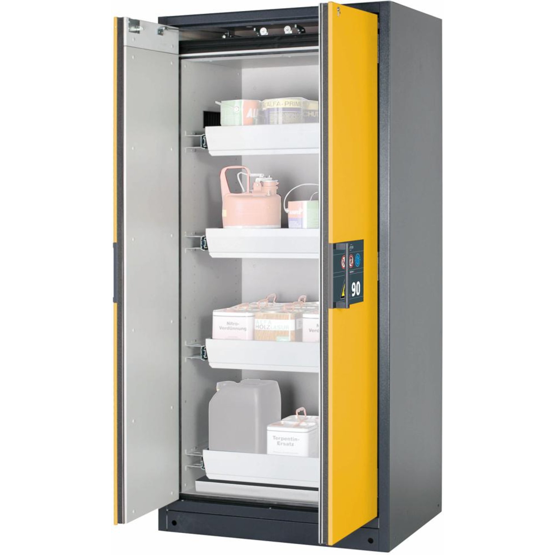 Gefahrstoffschrank Q-PEGASUS-90, mit 4 Auszugswannen