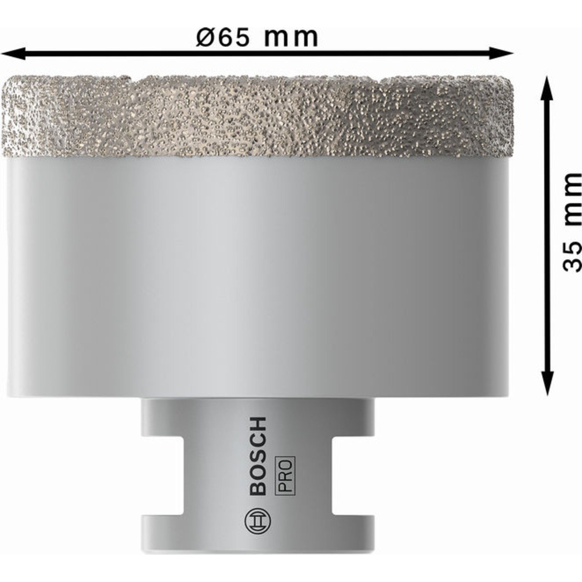 PRO Ceramic dry Trockenbohrkrone, 65 x 35 x 22.23 mm