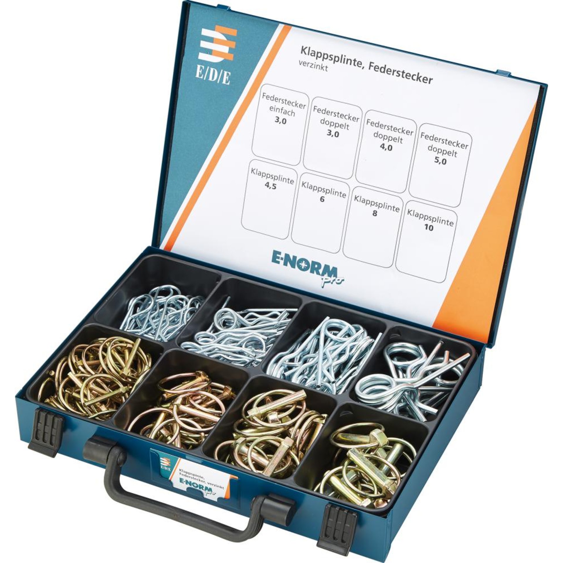 E-NORM Montagekoffer 24 Klappsplint,Federstecker E-NORMpro