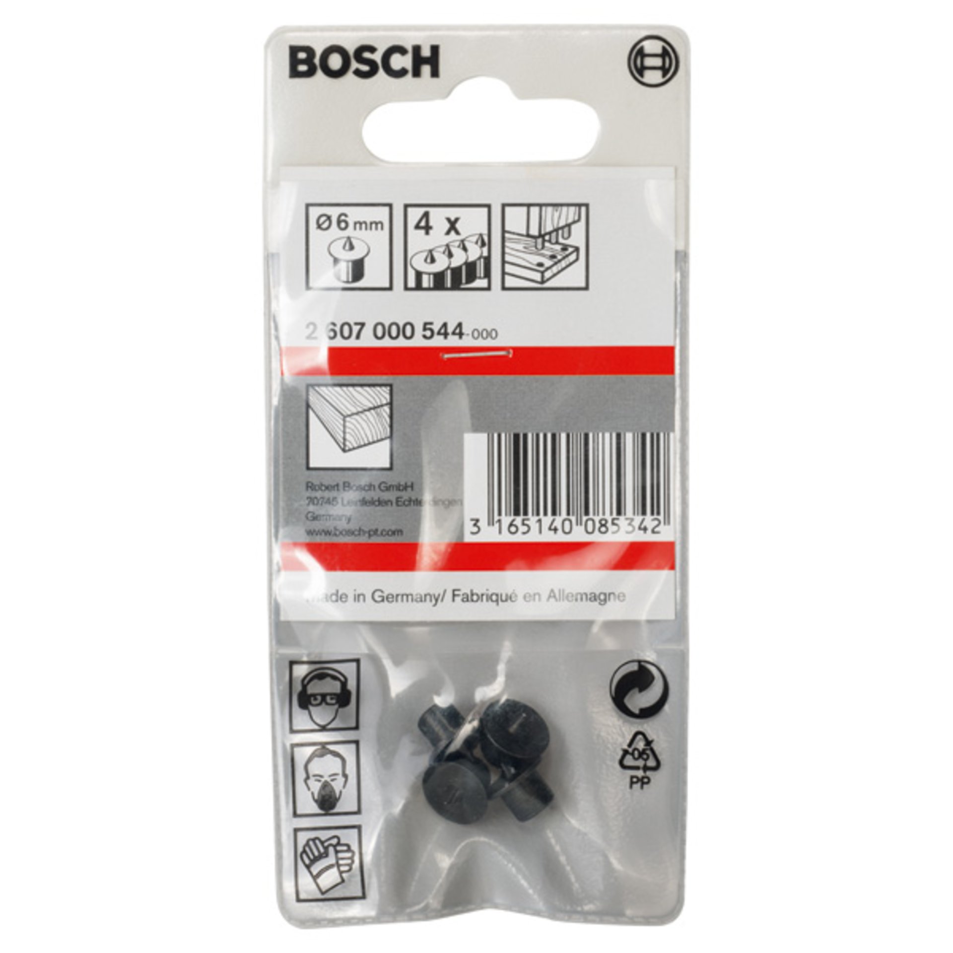 4-tlg. Dübelzentrierstift-Set, 6 mm