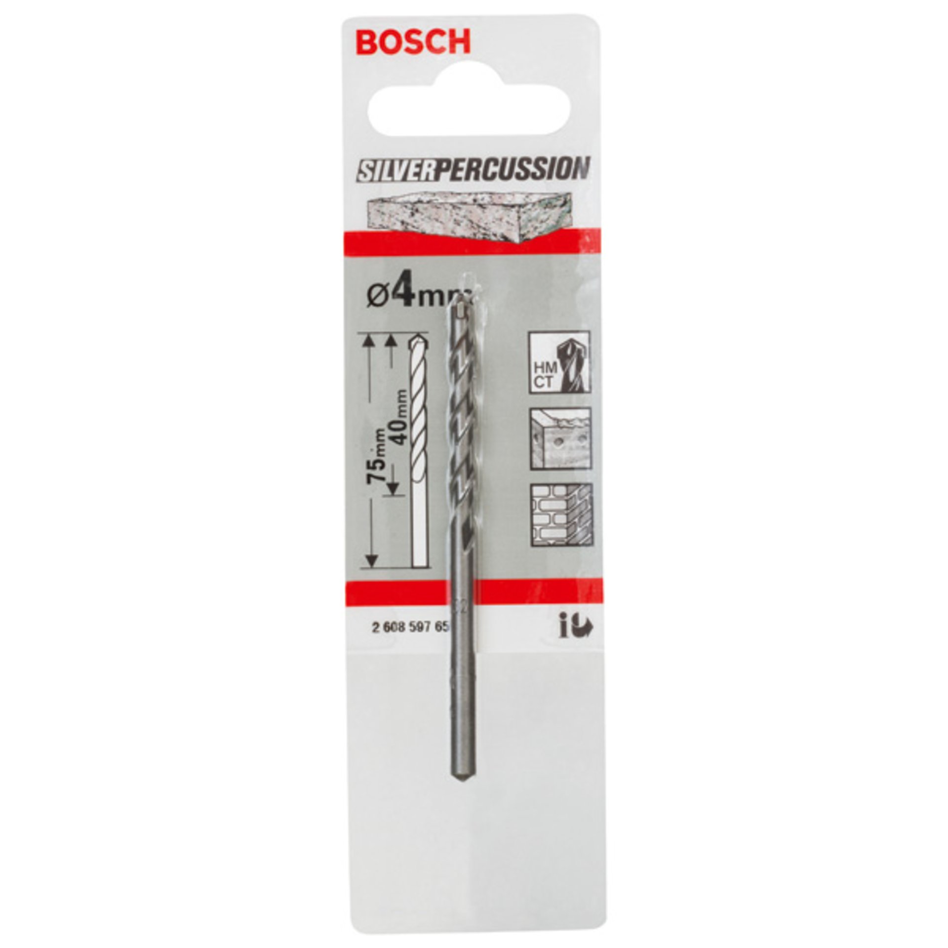 Betonbohrer CYL-3, 4 x 40 x 75 mm, d 3,3 mm, 1er-Pack