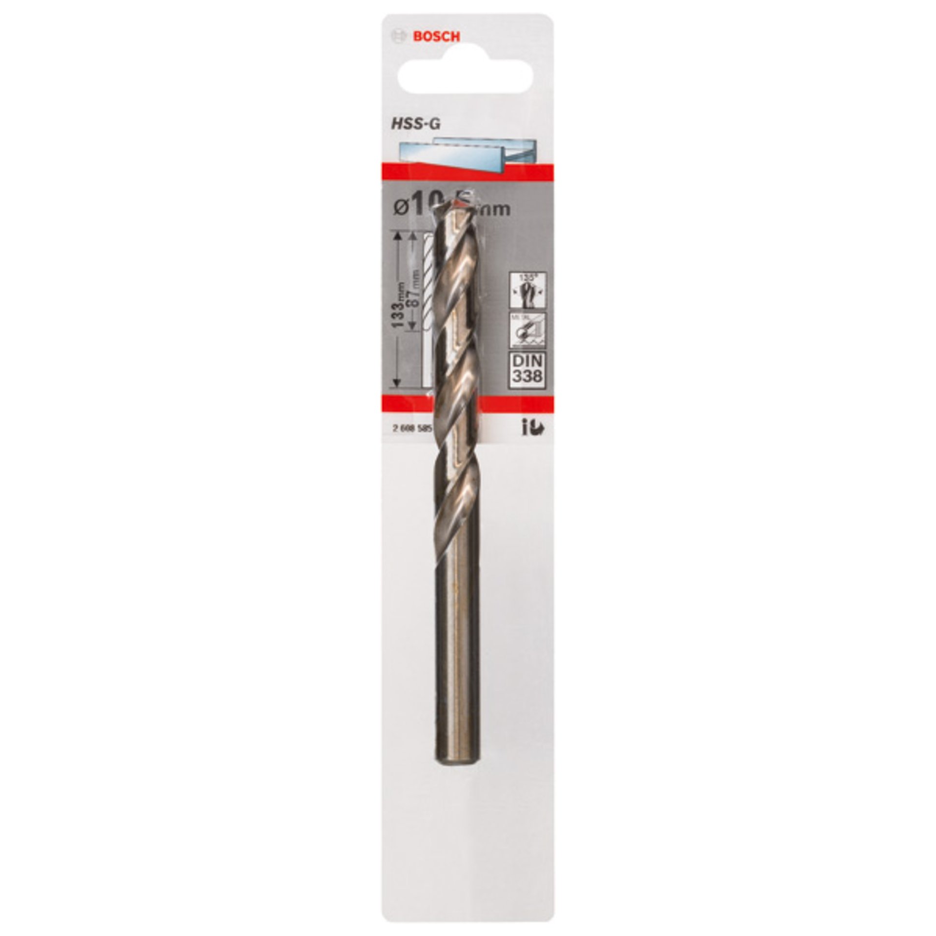 Metallbohrer HSS-G, DIN 338, 10,5 x 87 x 133 mm, 1er-Pack