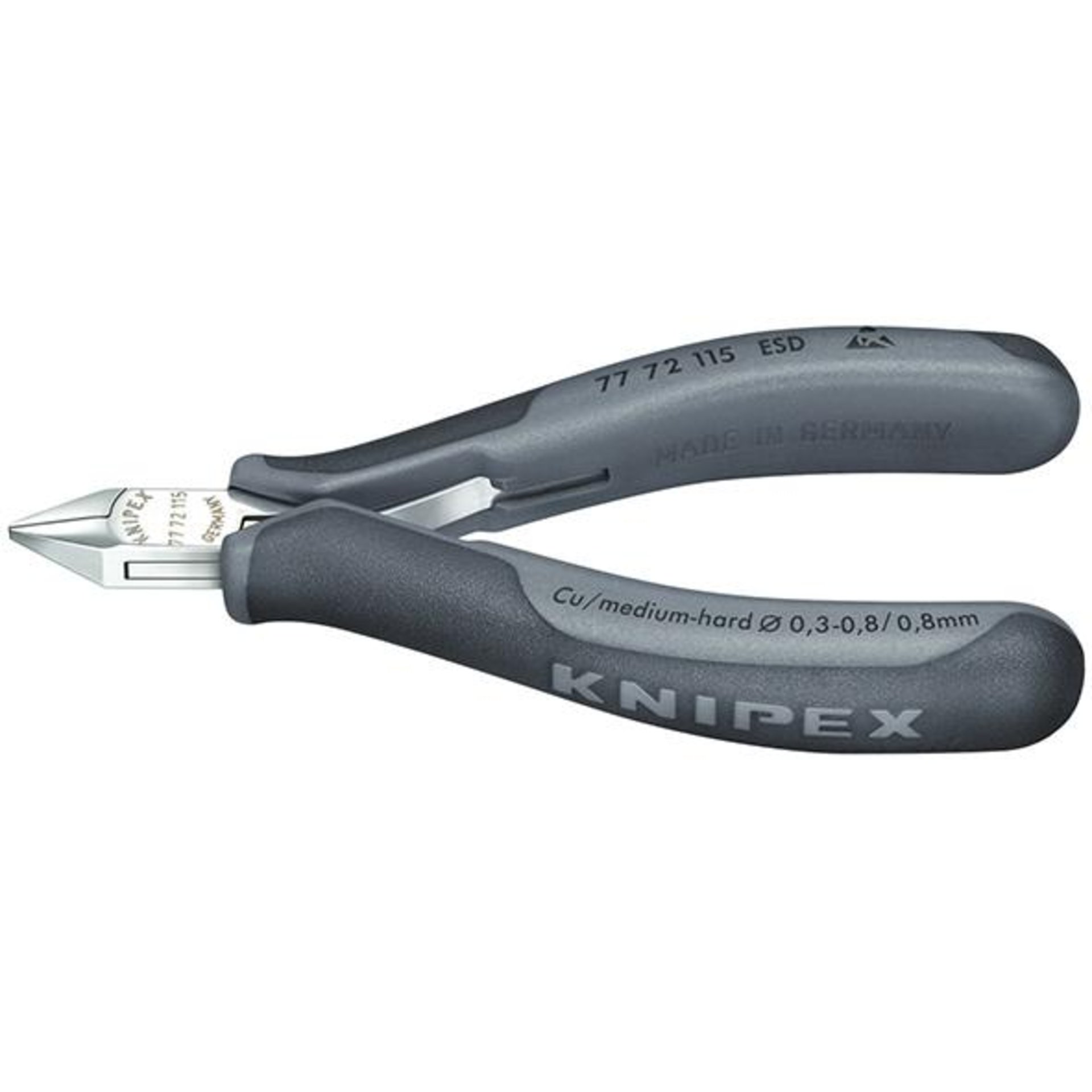 Seitenschneider Elektronik ESD Minispitzkopf mit kleinerFase 115mm KNIPEX