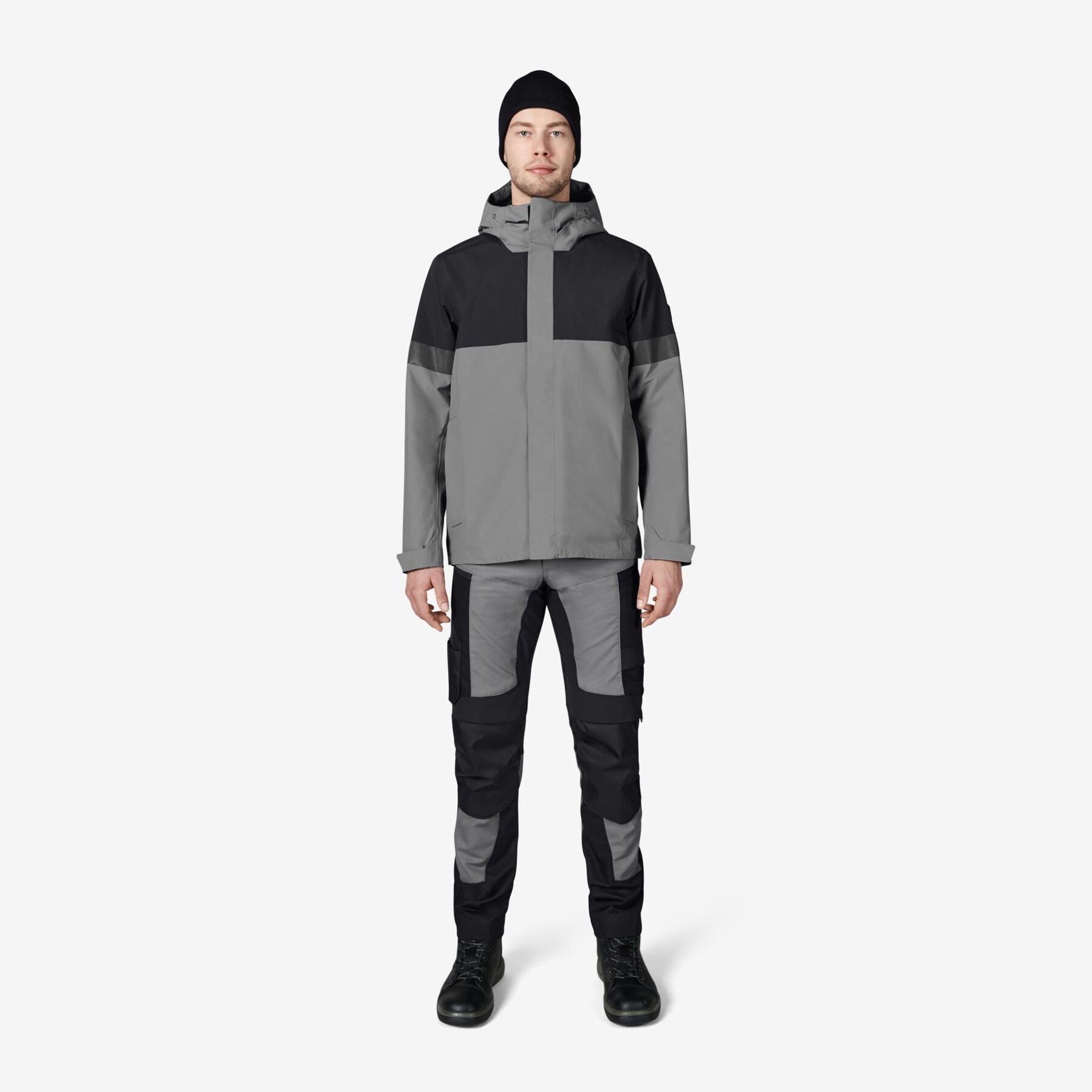 LEO Arbeitshose elastisch grau-schwarz 110