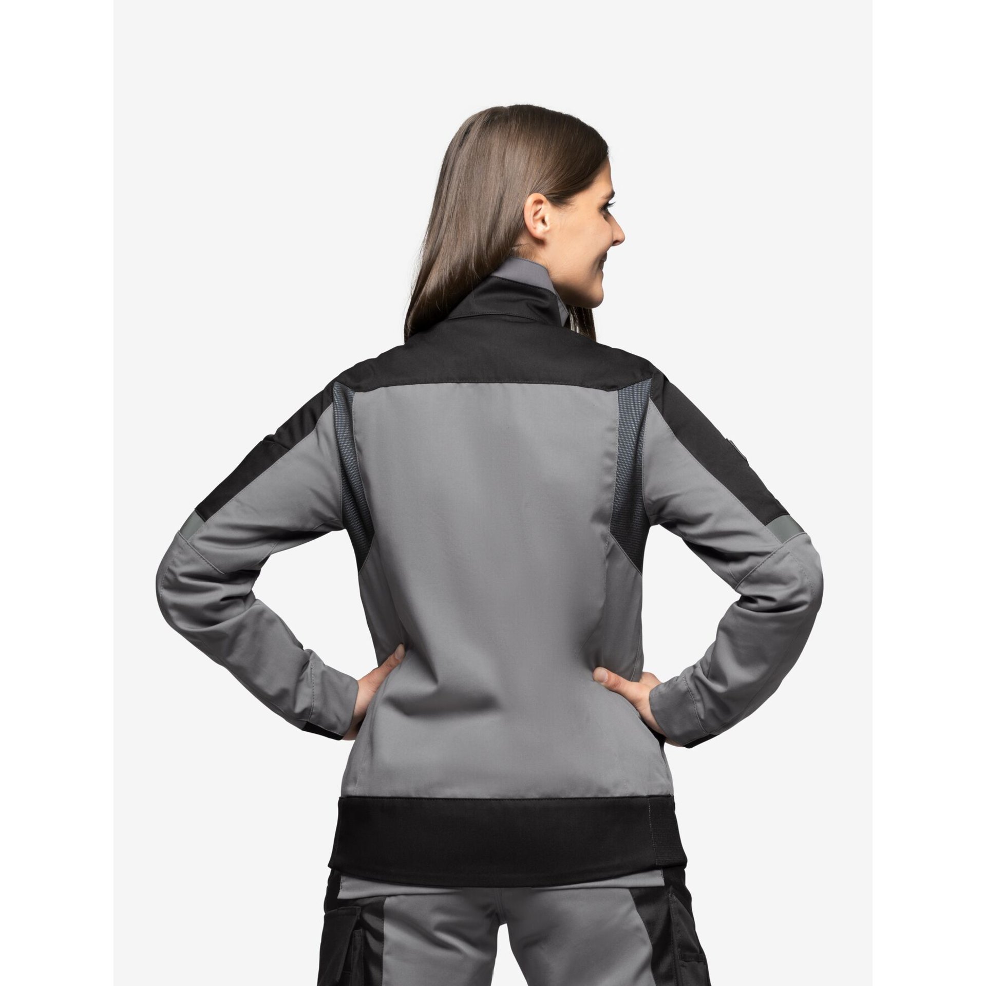 ANDREA Arbeitsjacke Damen grau-schwarz XS