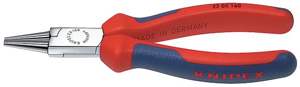 Knipex Rundzange verchromt mit Griffen mit PVC-Überzug 140mm