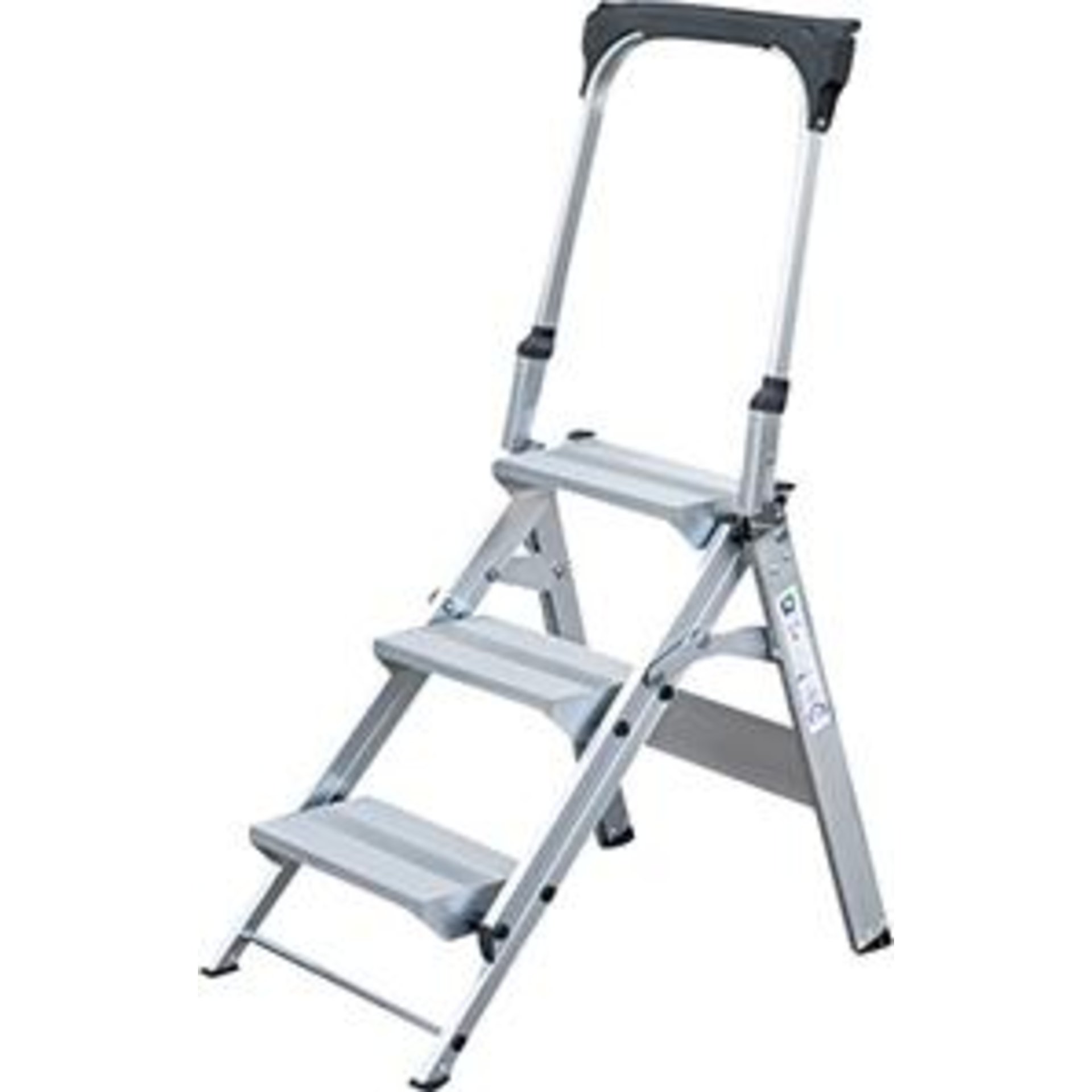 Alu-Klapptreppe 3 Stufen mit Bügel Höhe o. Stufe 0,64 m Arbeitshöhe bis 2,70 m