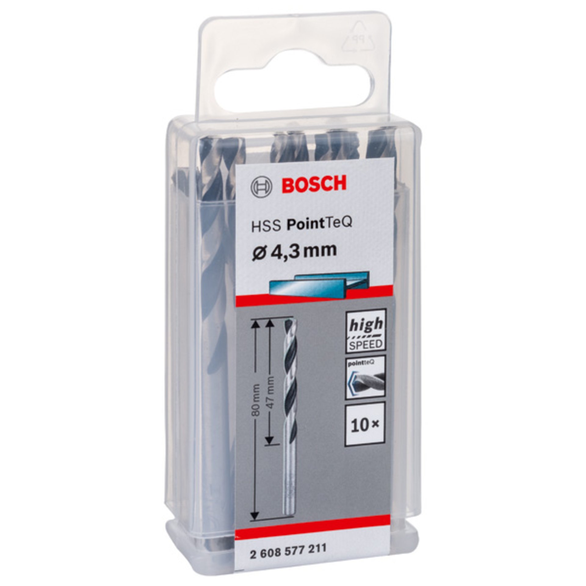 Metallspiralbohrer HSS PointTeQ, DIN 338, 4,3 mm, 10er-Pack
