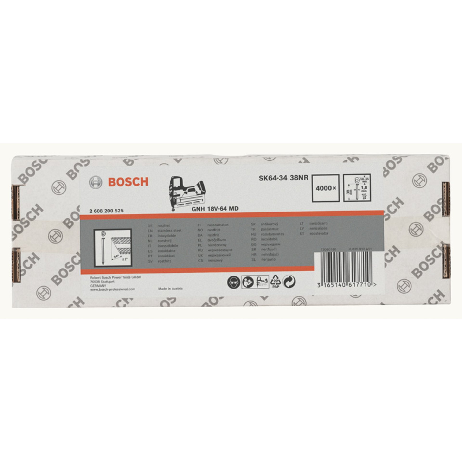DA Senkkopf-Stift, SK64-34 38NR,  1,8mm, 38mm, rostfrei, 4000er-Pack
