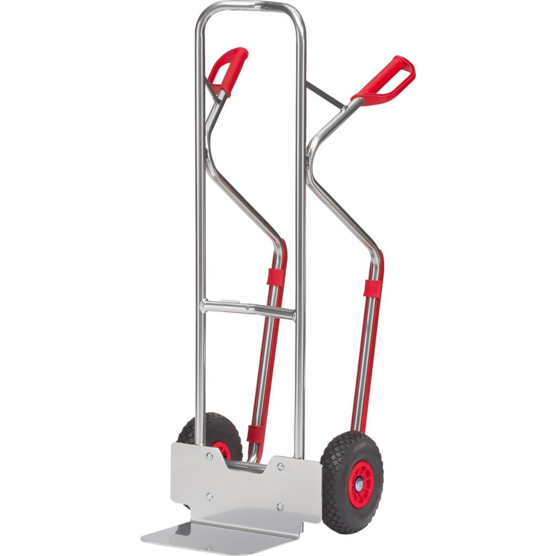 Aluminium-Transportkarre, Kunststoff-Gleitkufen, Polyurethanbereifung