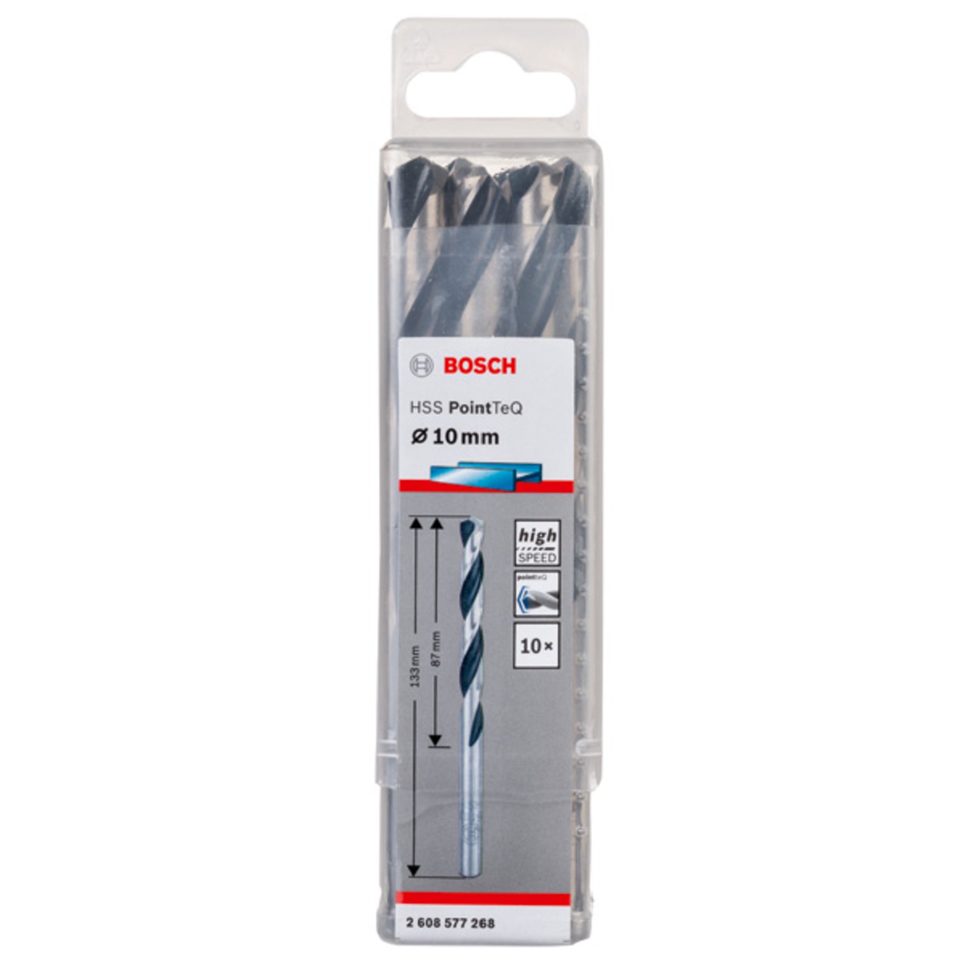 Metallspiralbohrer HSS PointTeQ, DIN 338, 10,0 mm, 10er-Pack