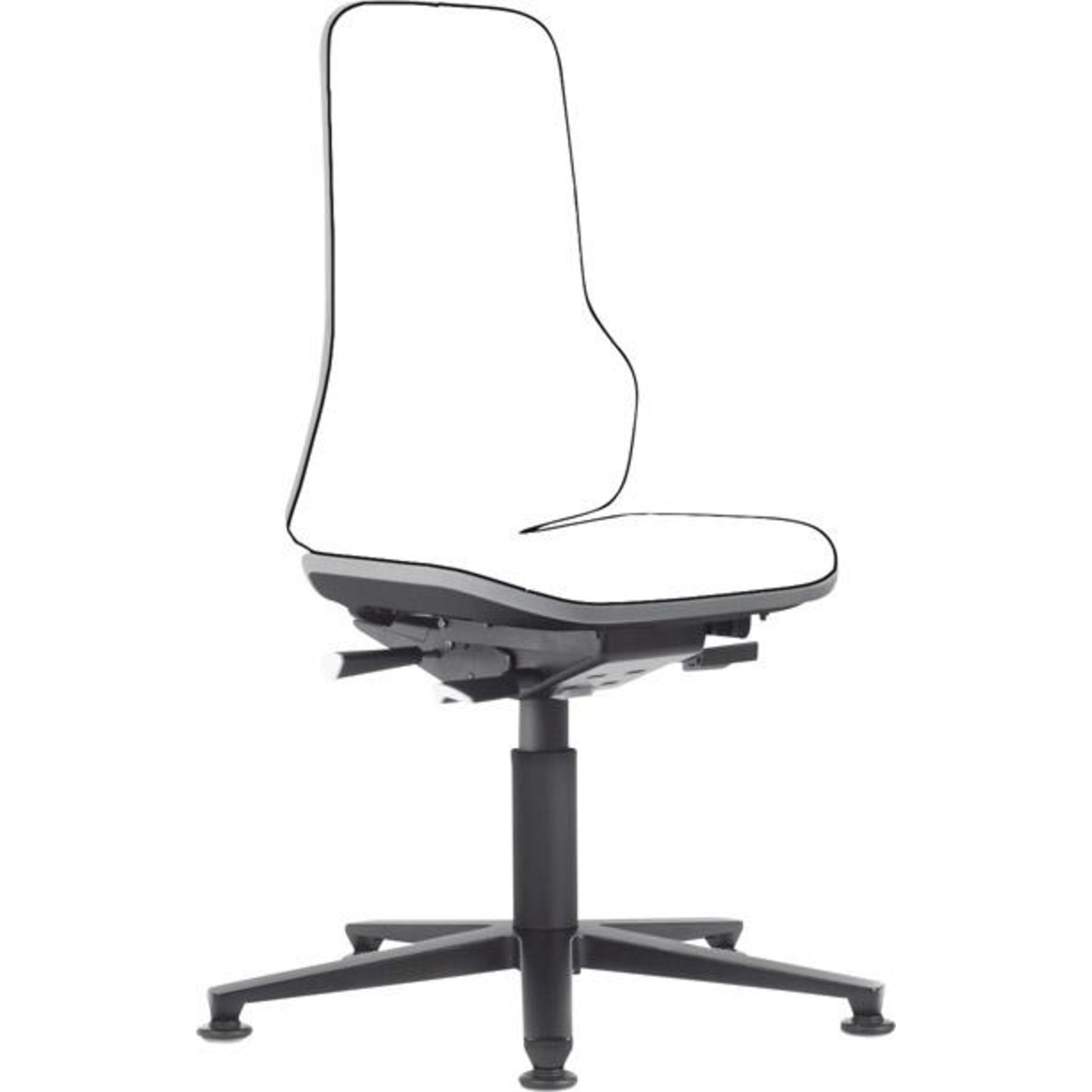 Bimos Arbeitsstuhl grau,ohne Polster Sitzhöhe 450-620 mm mit Gleiter