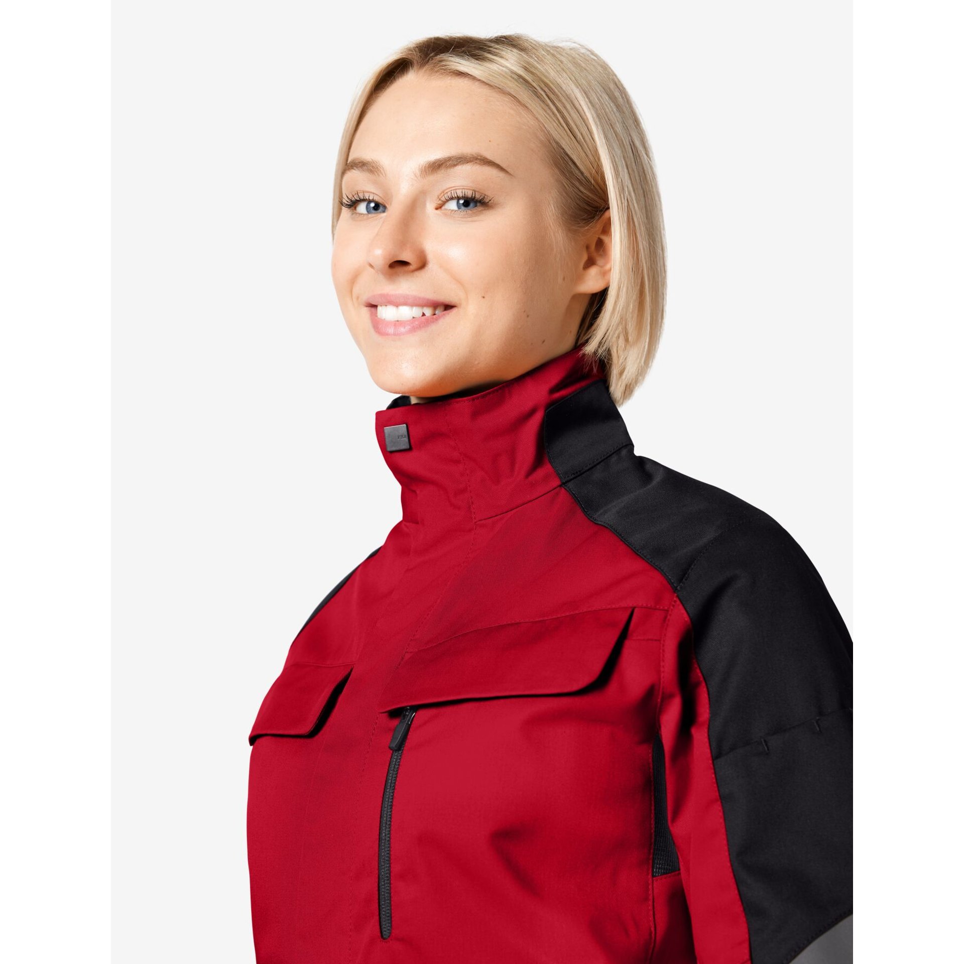 ANDREA Arbeitsjacke Damen rot-schwarz XL