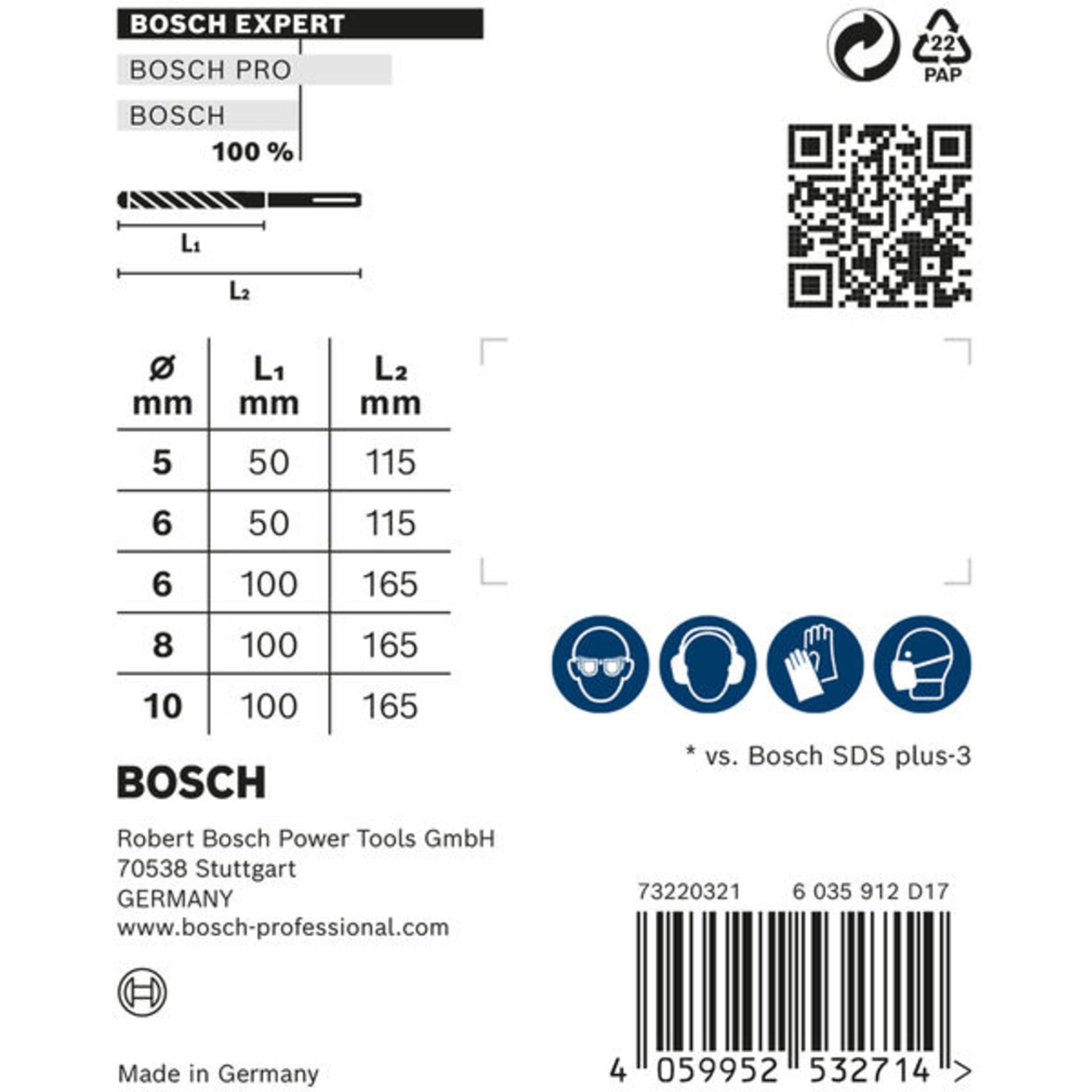 EXPERT SDS plus-7X Hammerbohrer-Set, 5/6/6/8/10 mm, 5-tlg