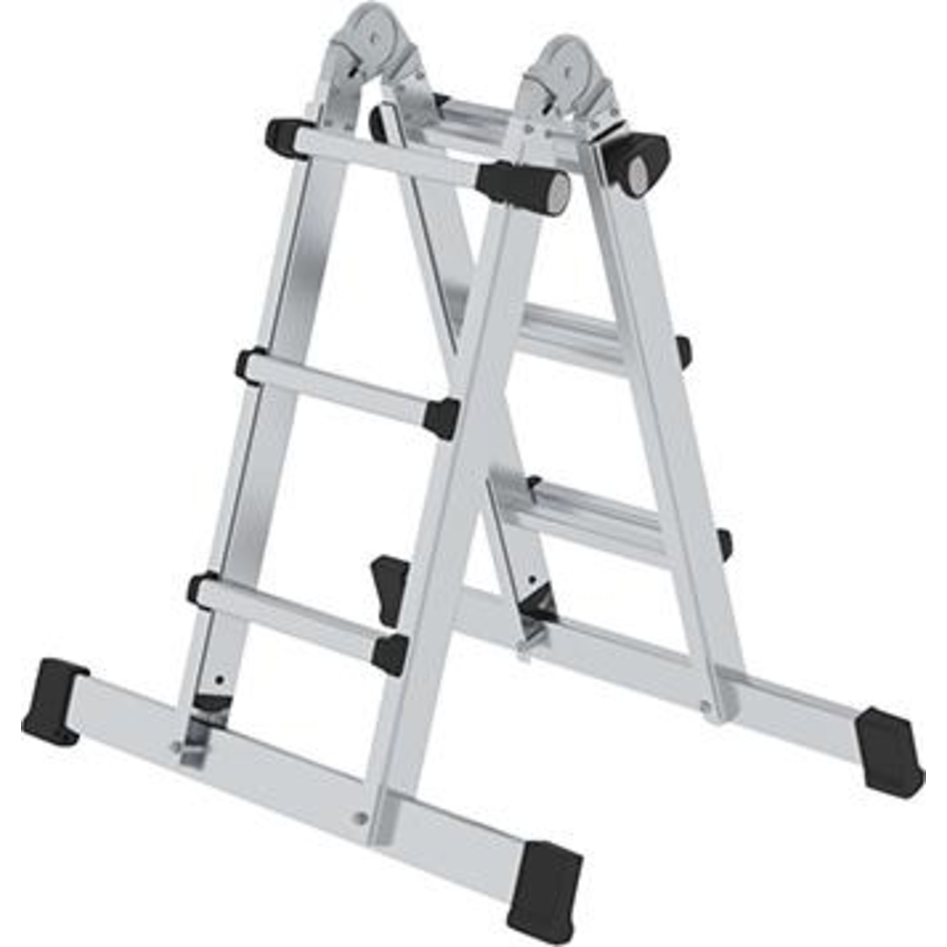 Aluminium-Teleskopleiter, 4-teilig, mit Traverse