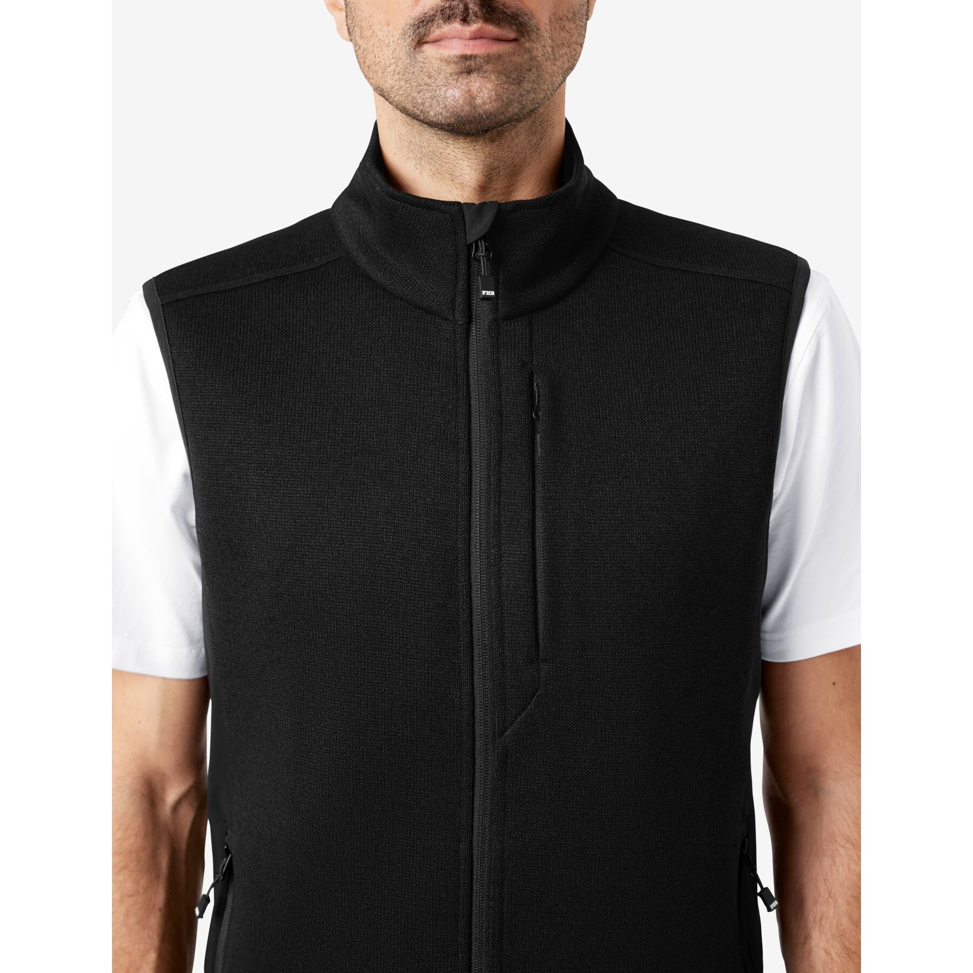 ADDE Strick-Fleece-Weste  schwarz 5XL