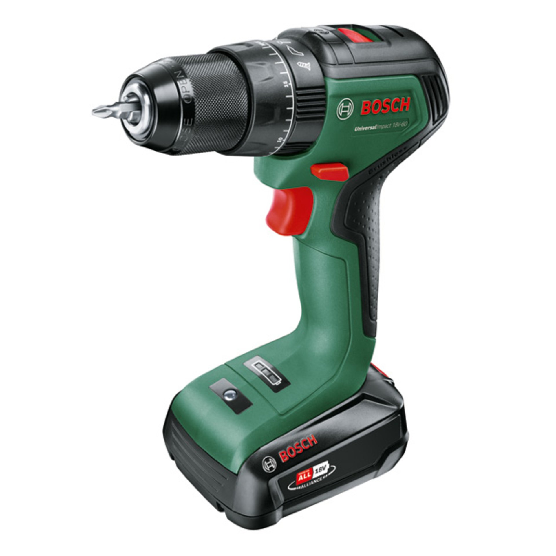 Akku-Bohrschrauber UniversalImpact 18V-60, 1 x Akku PBA 18V 2.0Ah, Tragekoffer