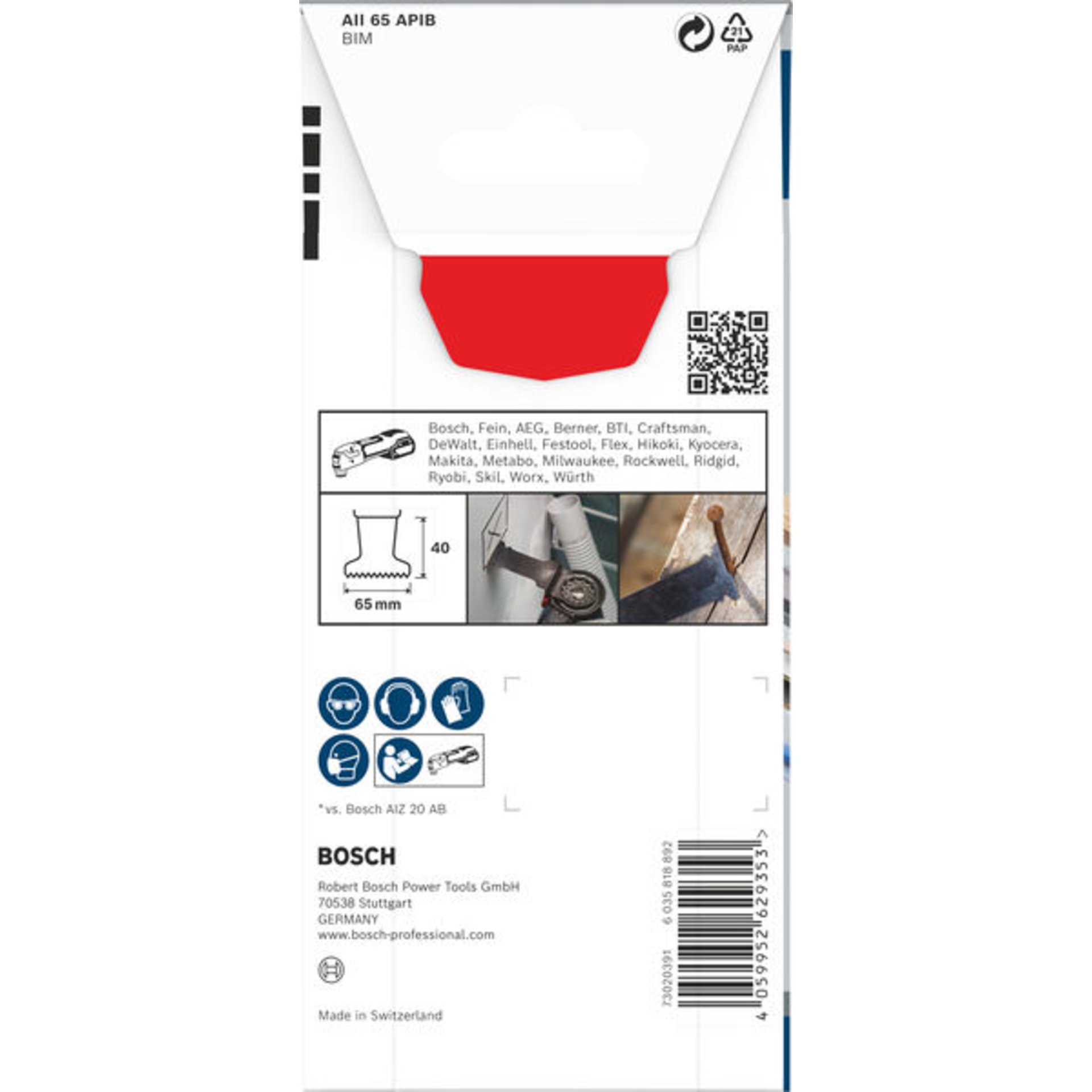 PRO AII 65 APIB Blatt für Multifunktionswerkzeuge, 65 x 40 mm