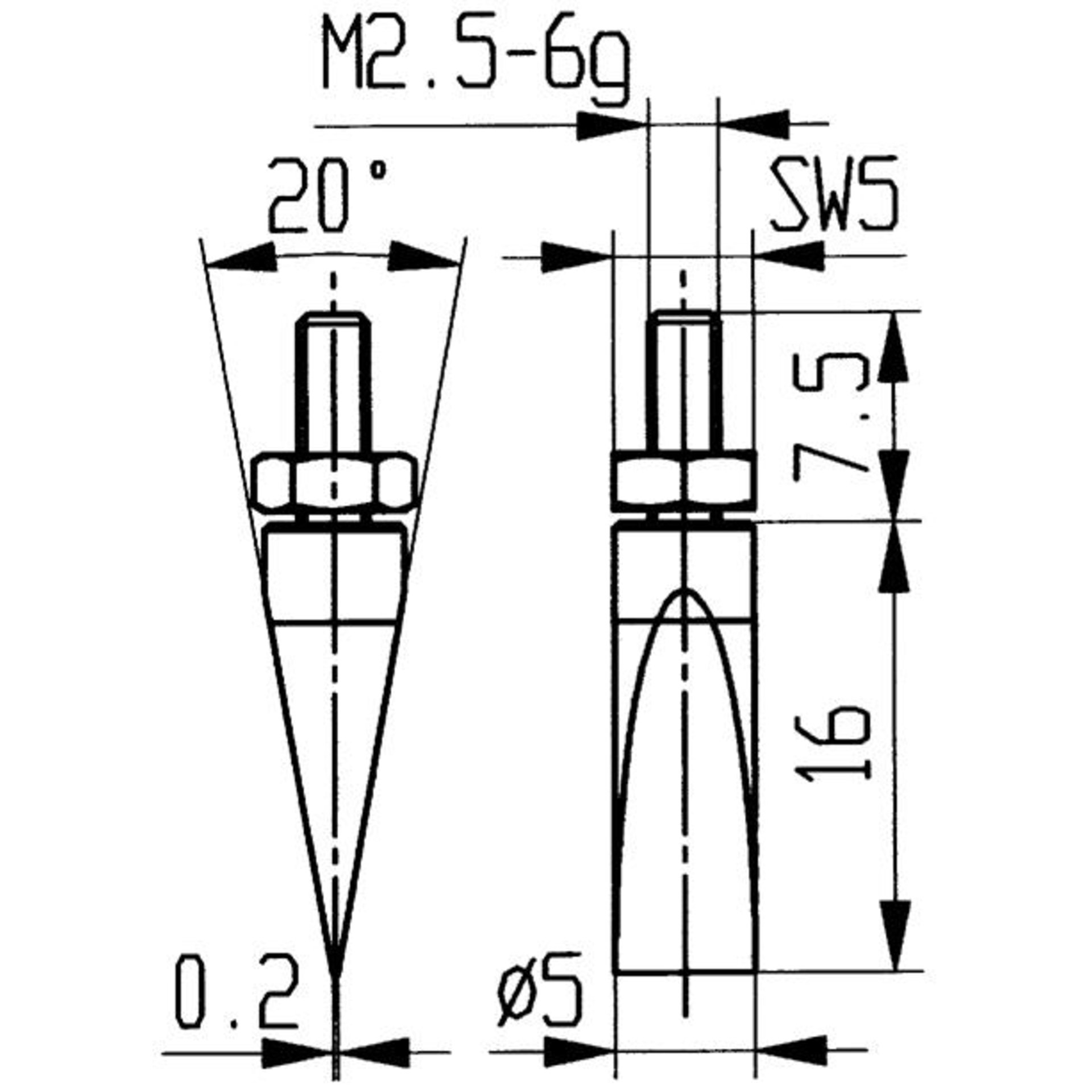 Messeinsatz HM Typ 20/ 5,0mm KÄFER