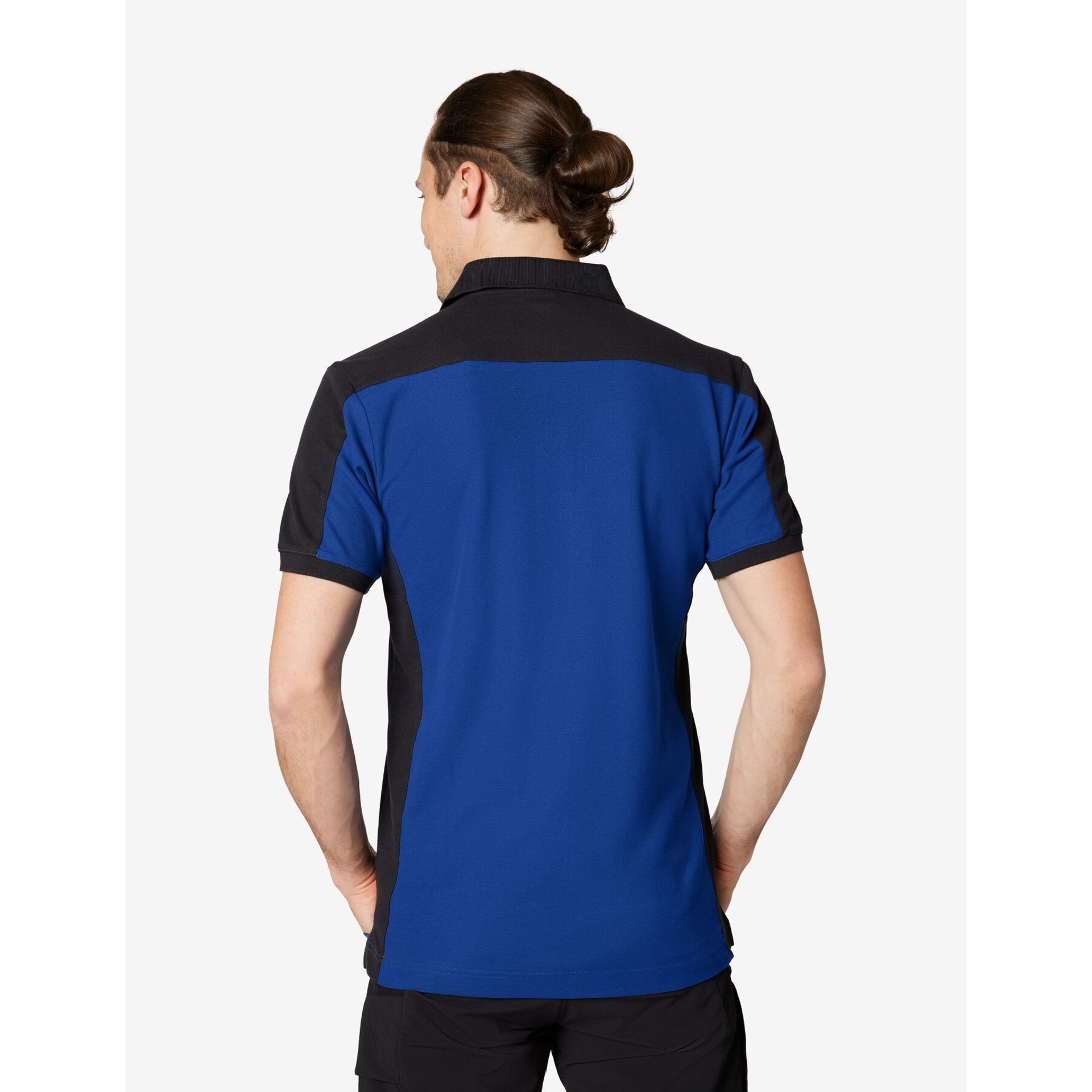 KONRAD Polo-Shirt zweifarbig royalblau-schwarz Gr. S