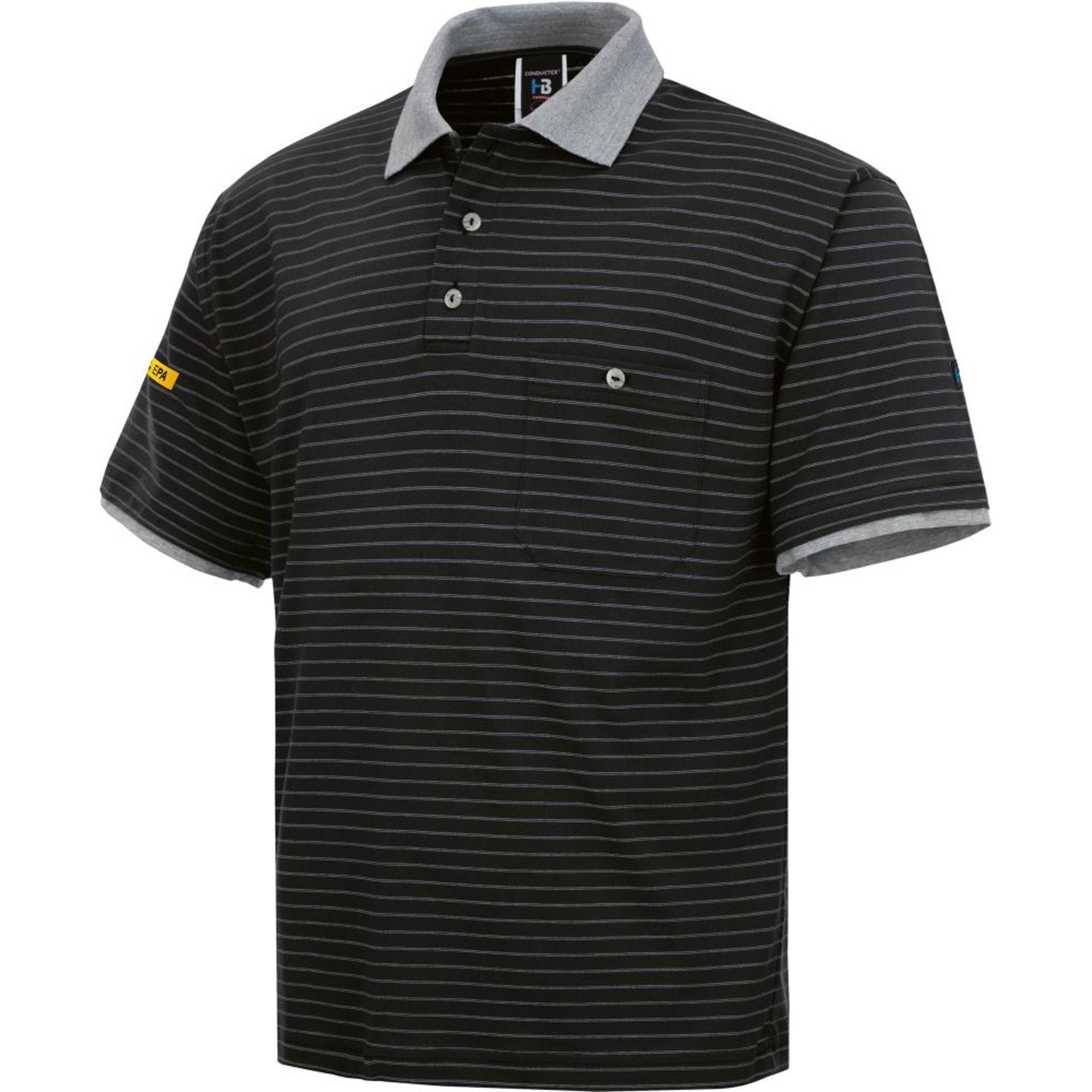 Poloshirt KA Conductex Cot.ESD,L,schw/silbergr.