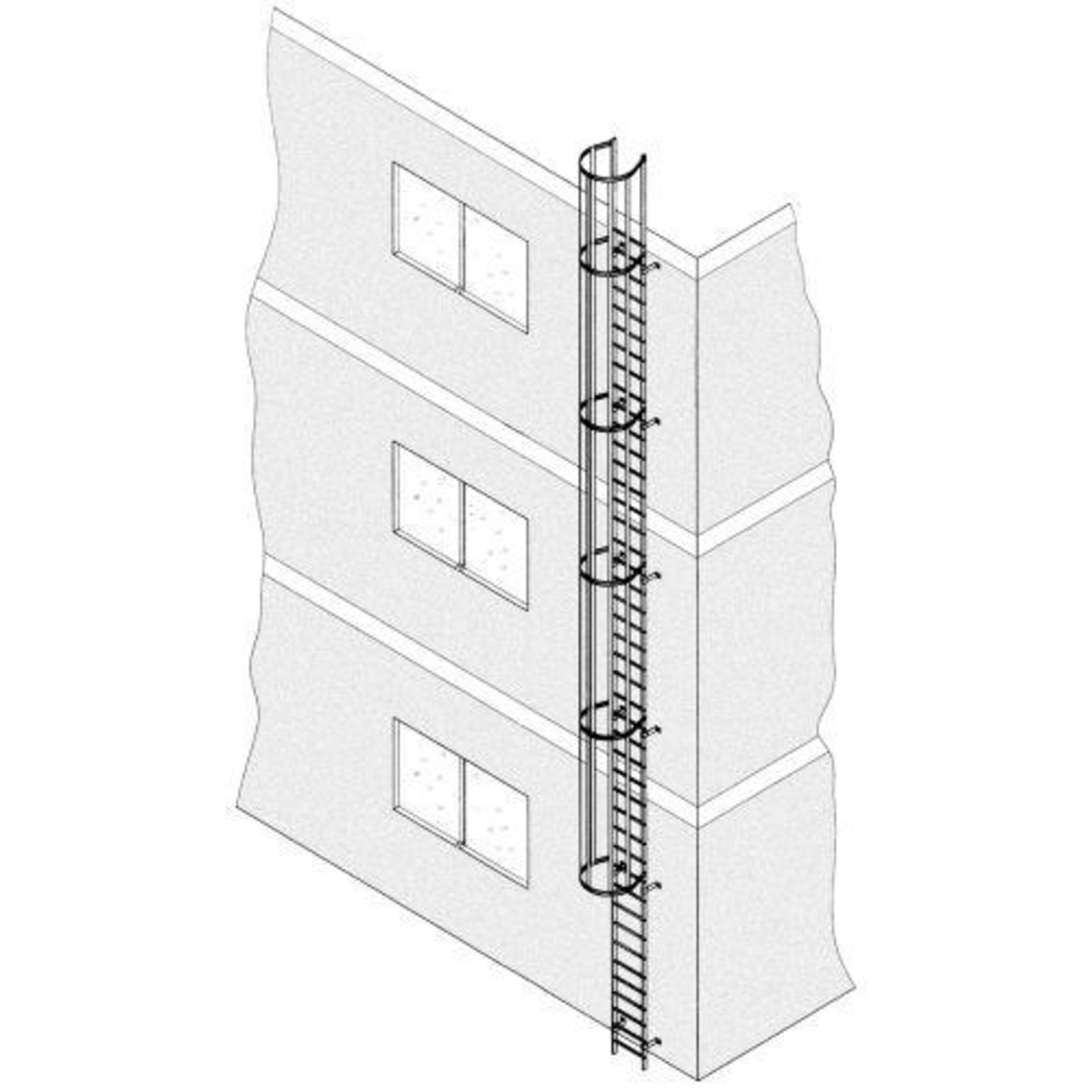Steigleiter, einzügig, Aluminium eloxiert
