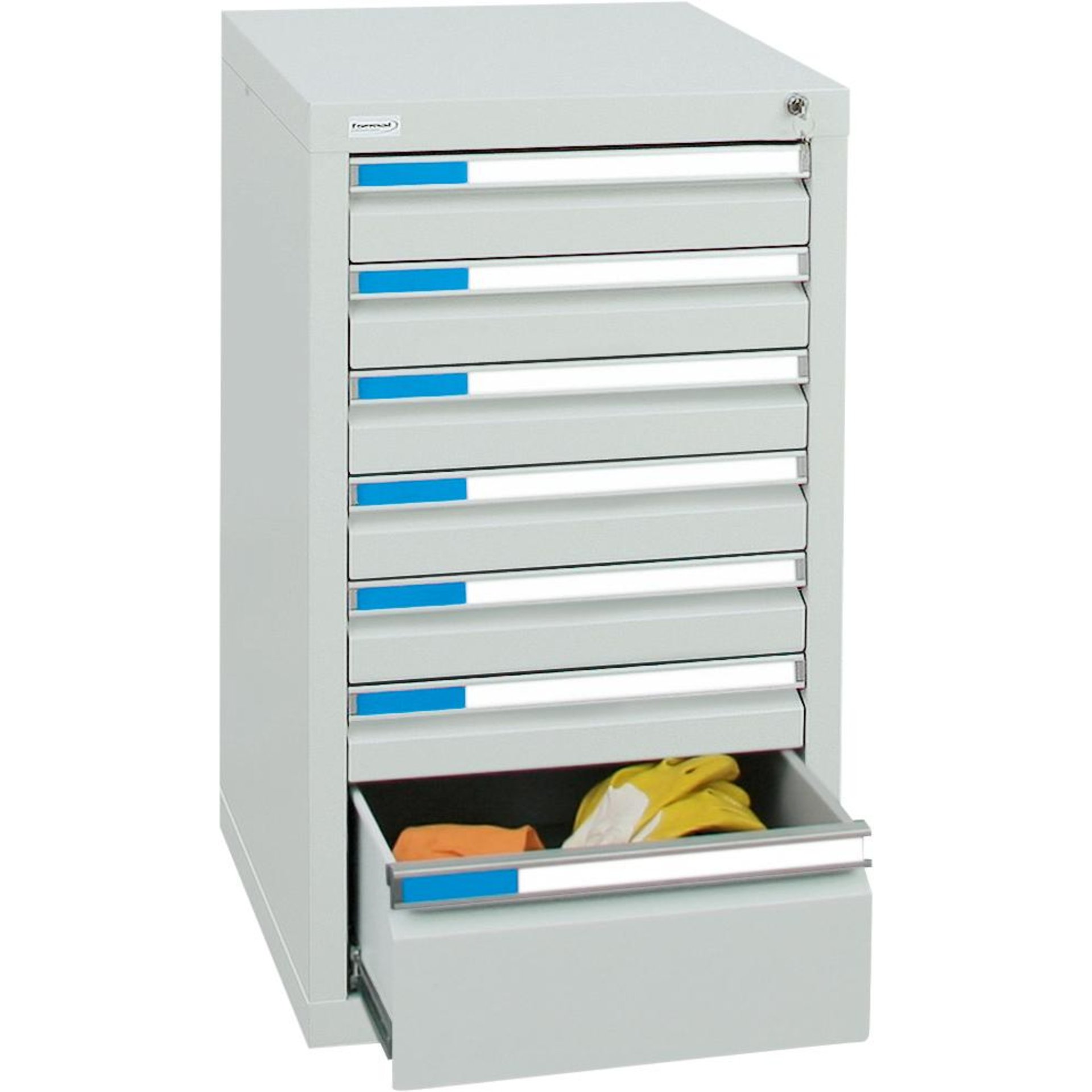 Format Schubladenschrank B500xT500xH900mm RAL 7035/7035 7 Schubladen 75kg
