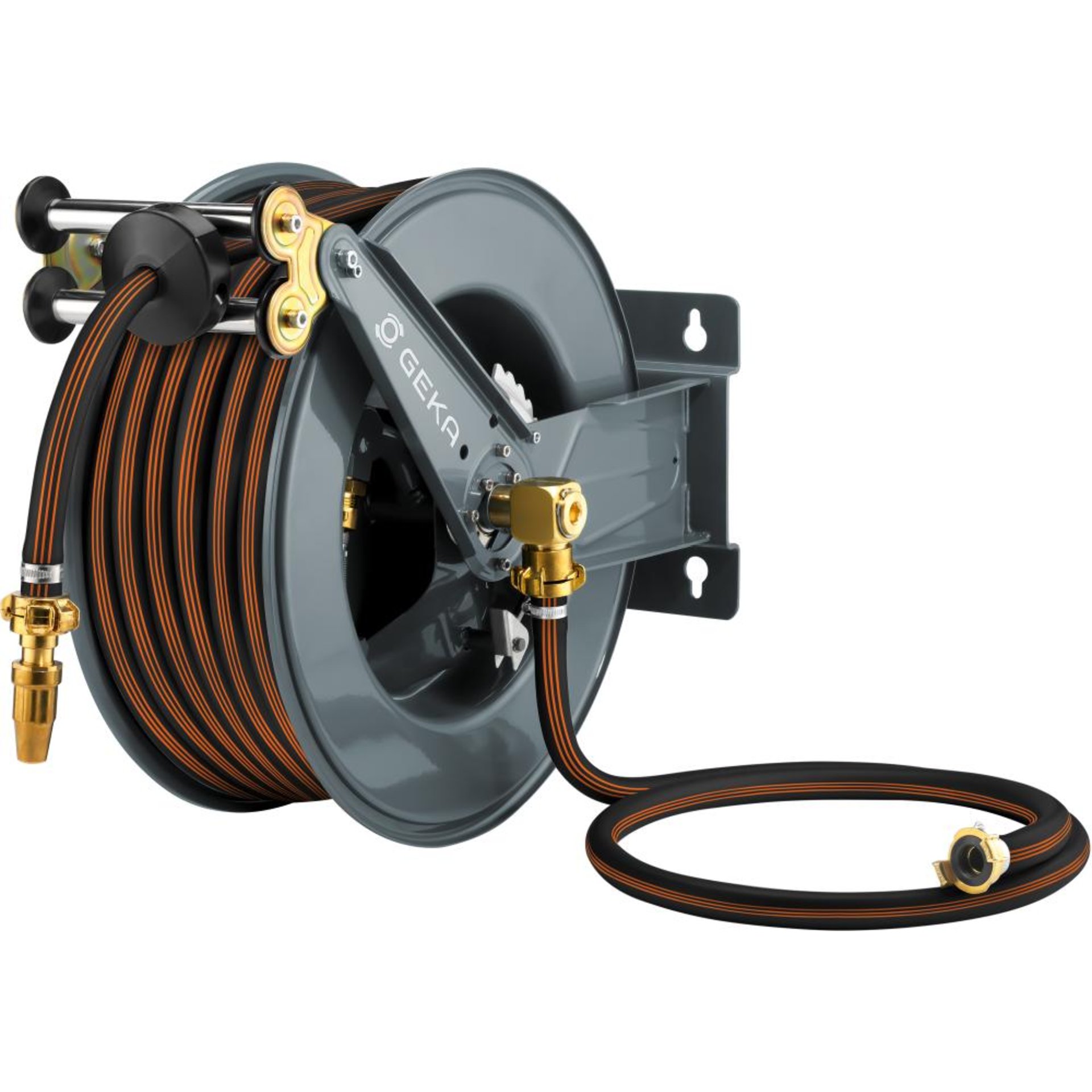 GEKA plus automatischer Schlauchaufroller PA30GSKinkl 25m-EPDM-Schlauch EURO TRIX 3/4"& Arm.