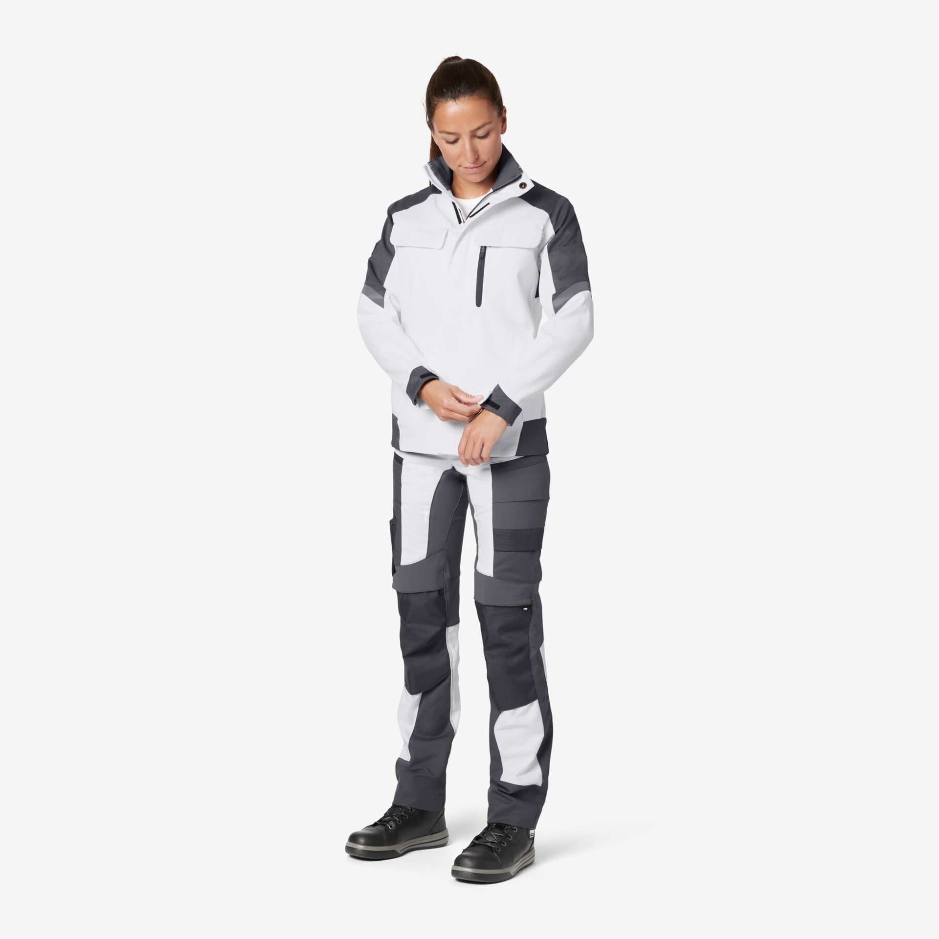 ANDREA Arbeitsjacke Damen weiß-anthrazit S