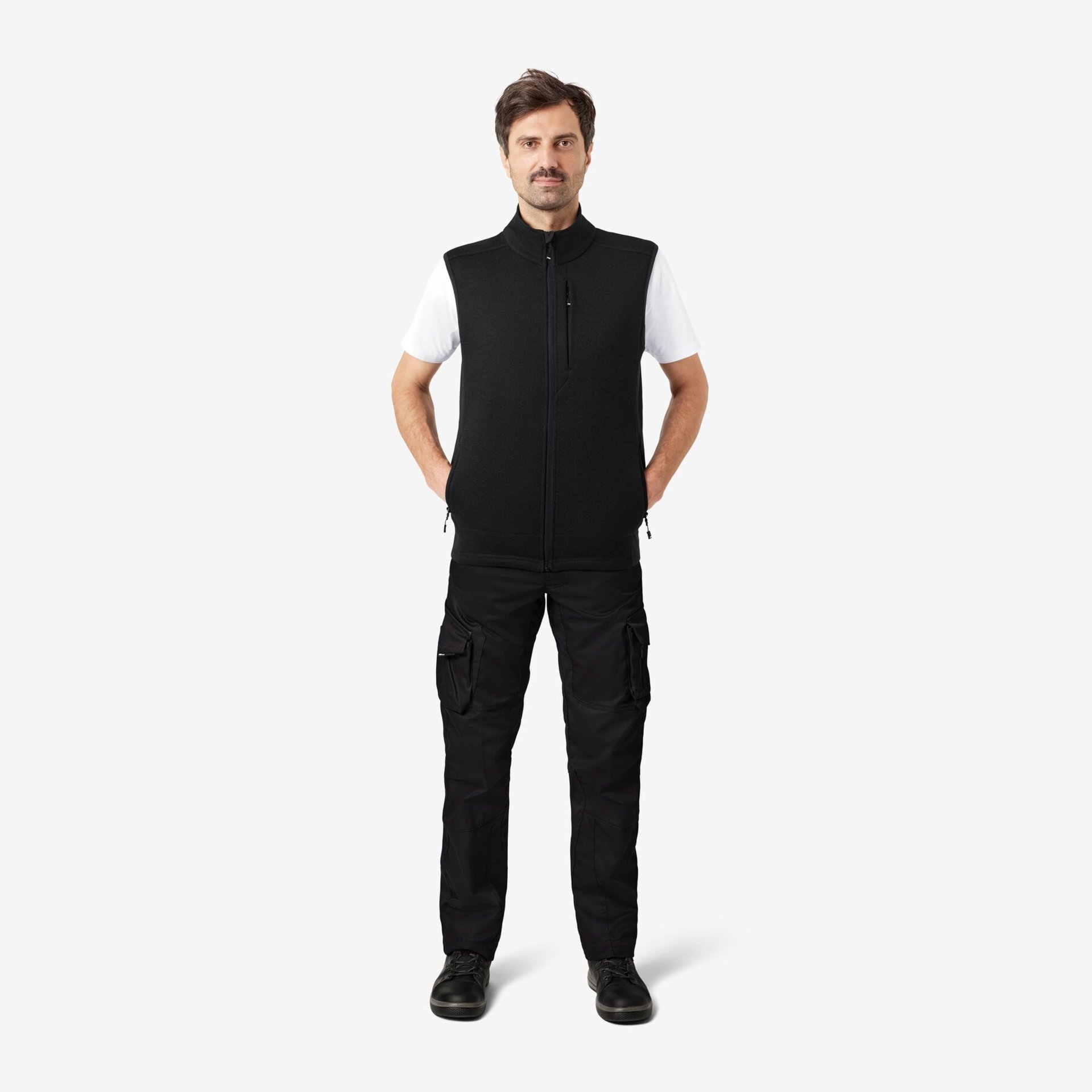 ADDE Strick-Fleece-Weste  schwarz 5XL