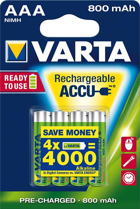 Varta Power Accu R2U AAA Micro, HR03, 800 mAh