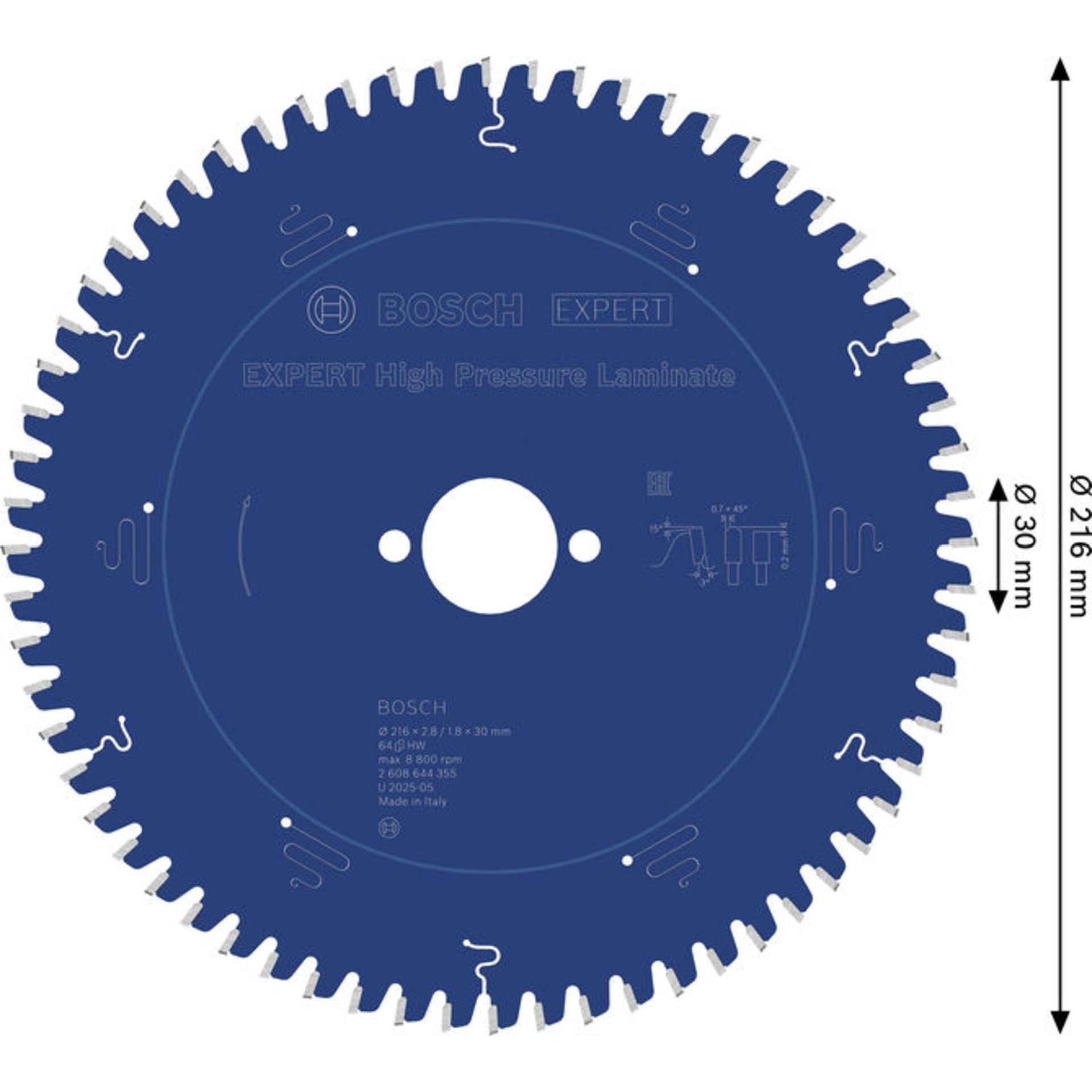 EXPERT High Pressure Laminate Kreissägeblatt, 216 x 2,8/1,8 x 30 mm, Z64