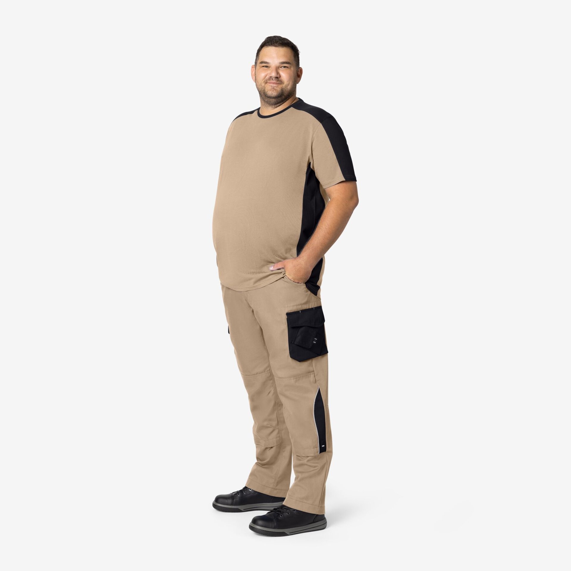 BRUNO Arbeitshose beige-schwarz 88