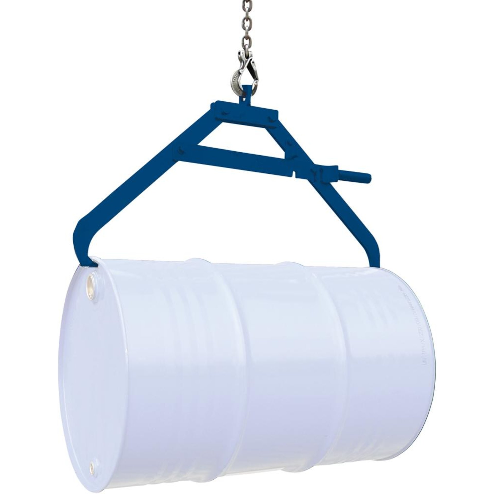 Fass-Scherengreifer Kran 1 x liegendes Fass Tragkraft 360kg enzianblau RAL 5010