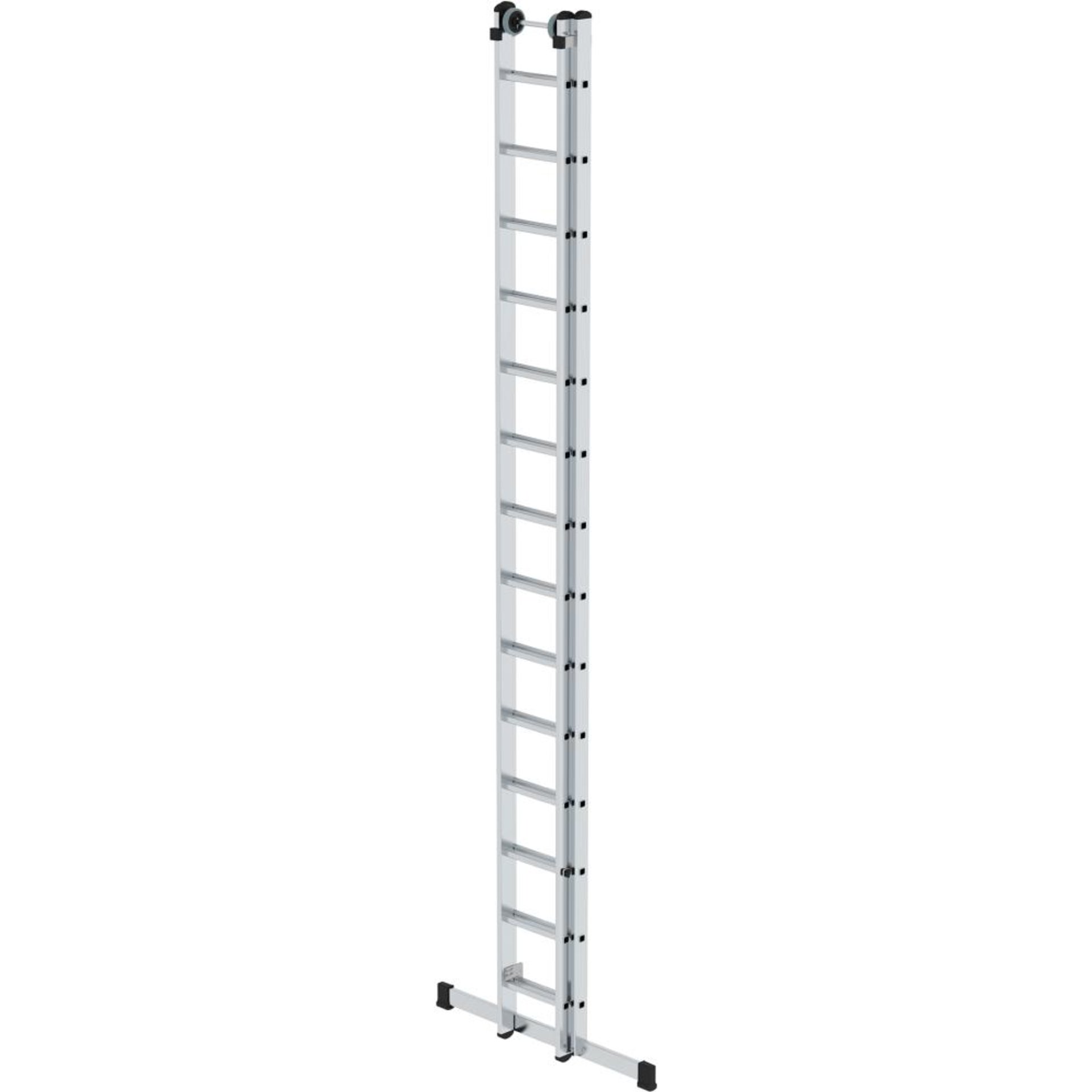 Alu-Schiebeleiter 2x14 Sprossen Leiterlänge 4,14m eingef.Arbeitshöhe bis 8,30 m