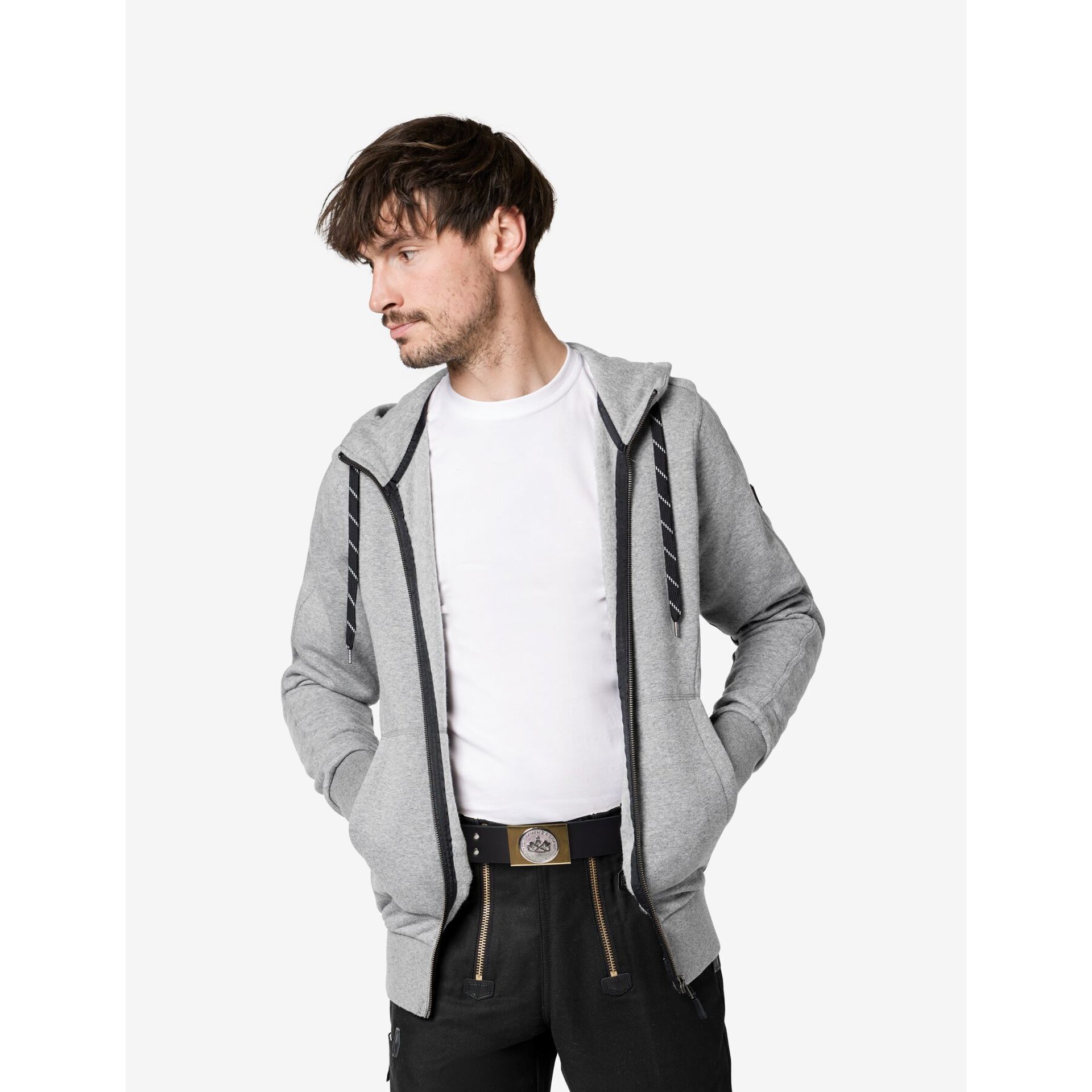 BENNO Sweater-Jacke mit Kapuze grau 2XL