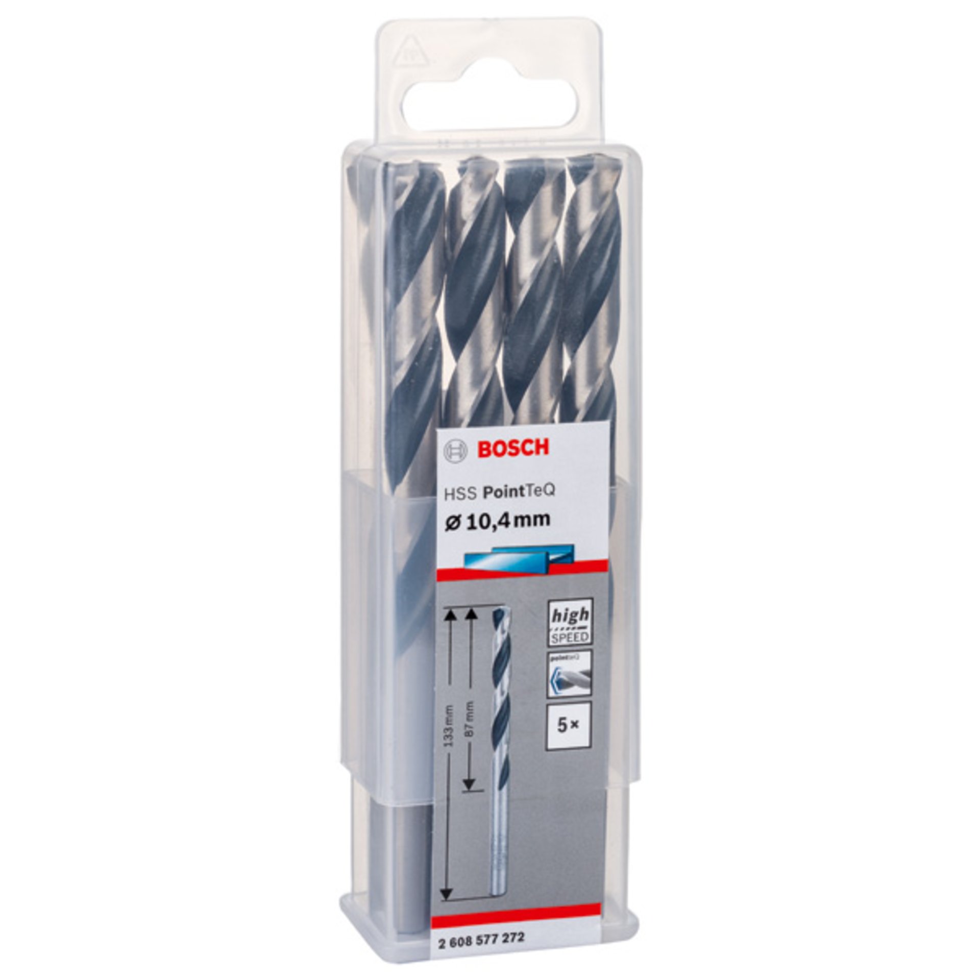 Metallspiralbohrer HSS PointTeQ, DIN 338, 10,4 mm, 5er-Pack
