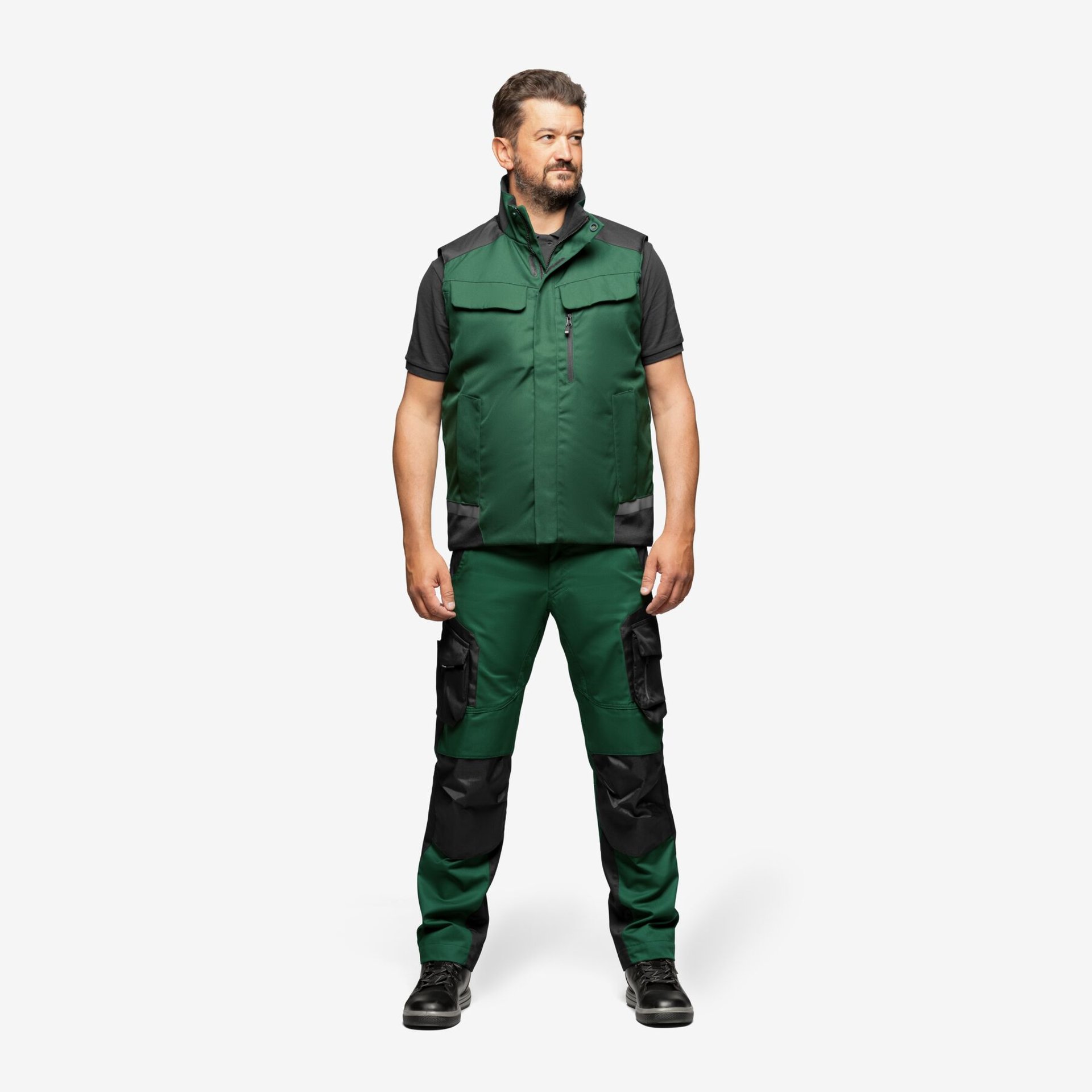 HAUKE Arbeitsweste grün-schwarz 2XL