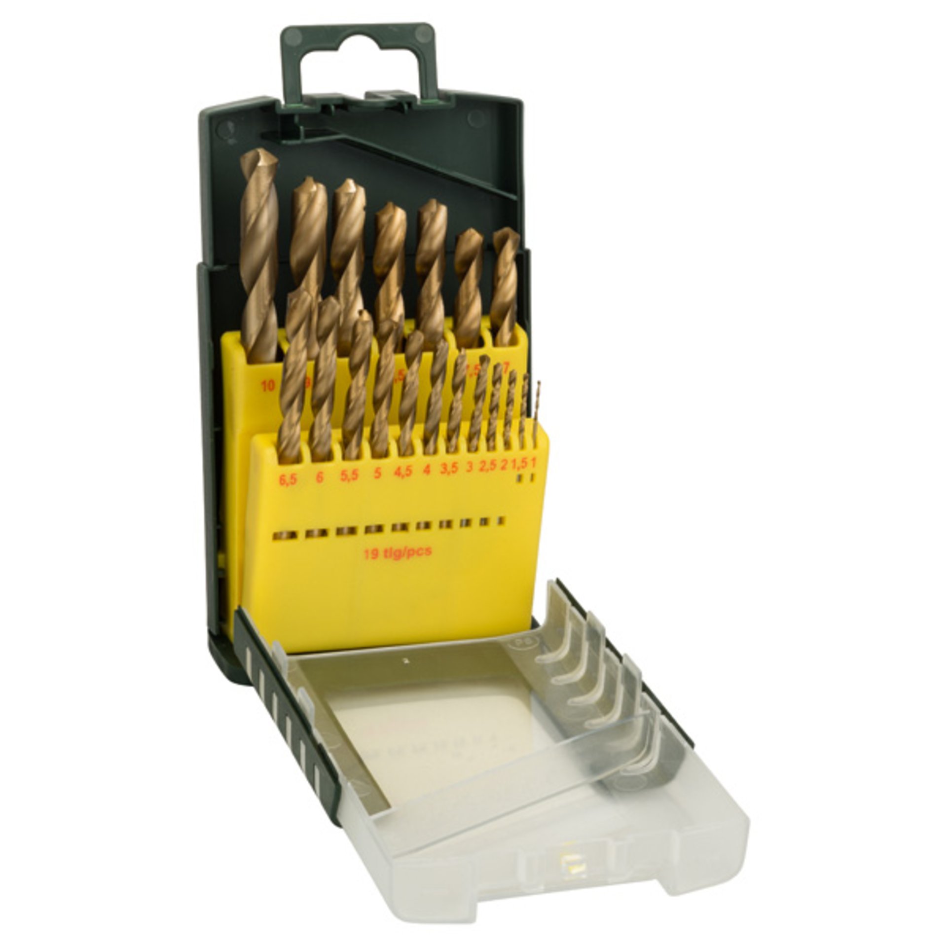 19-teiliges HSS-TiN-Metallbohrer-Set