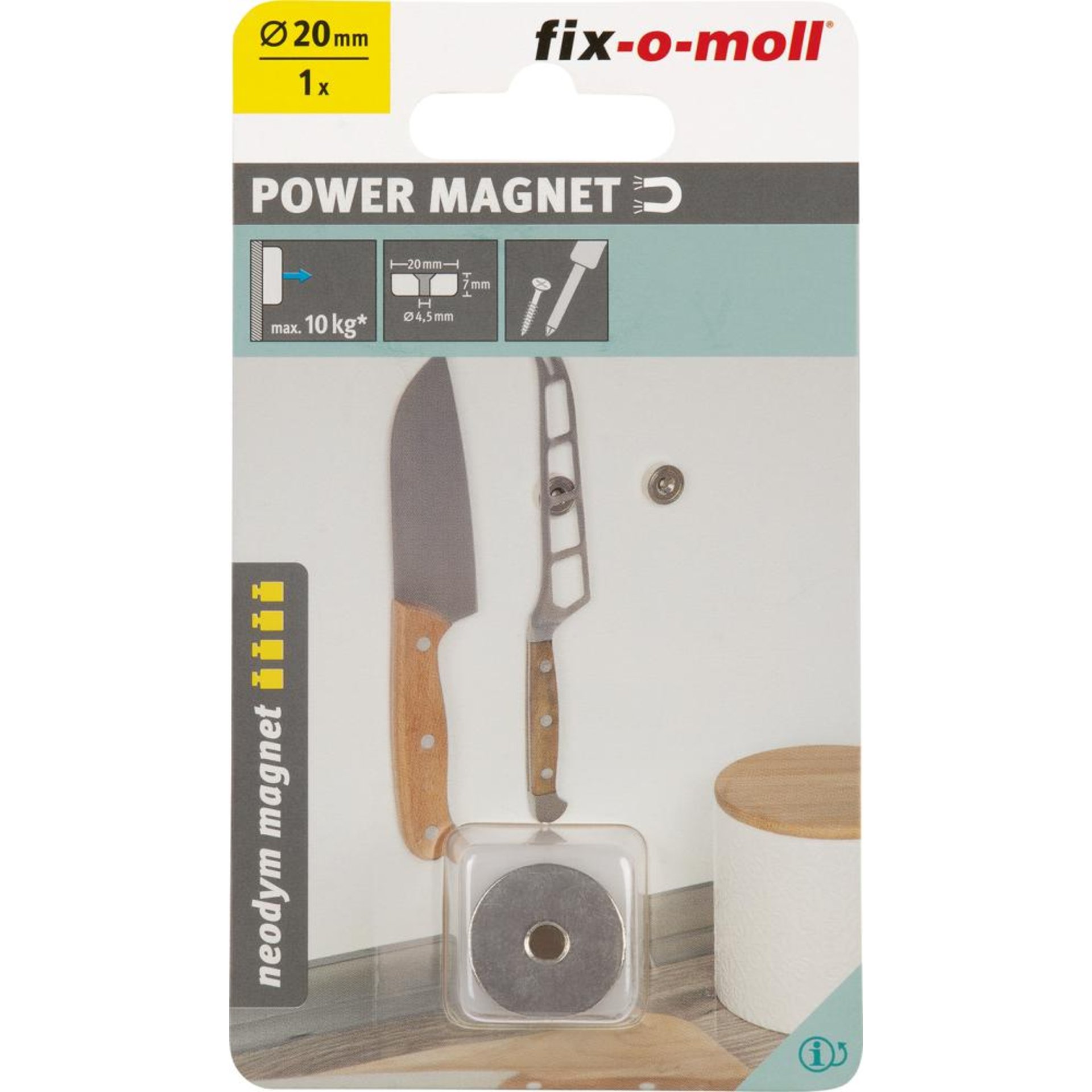 Topfmagnet Neo.Ø20, H6,9,m.Senkb. Ø4,5 Inhalt: 1