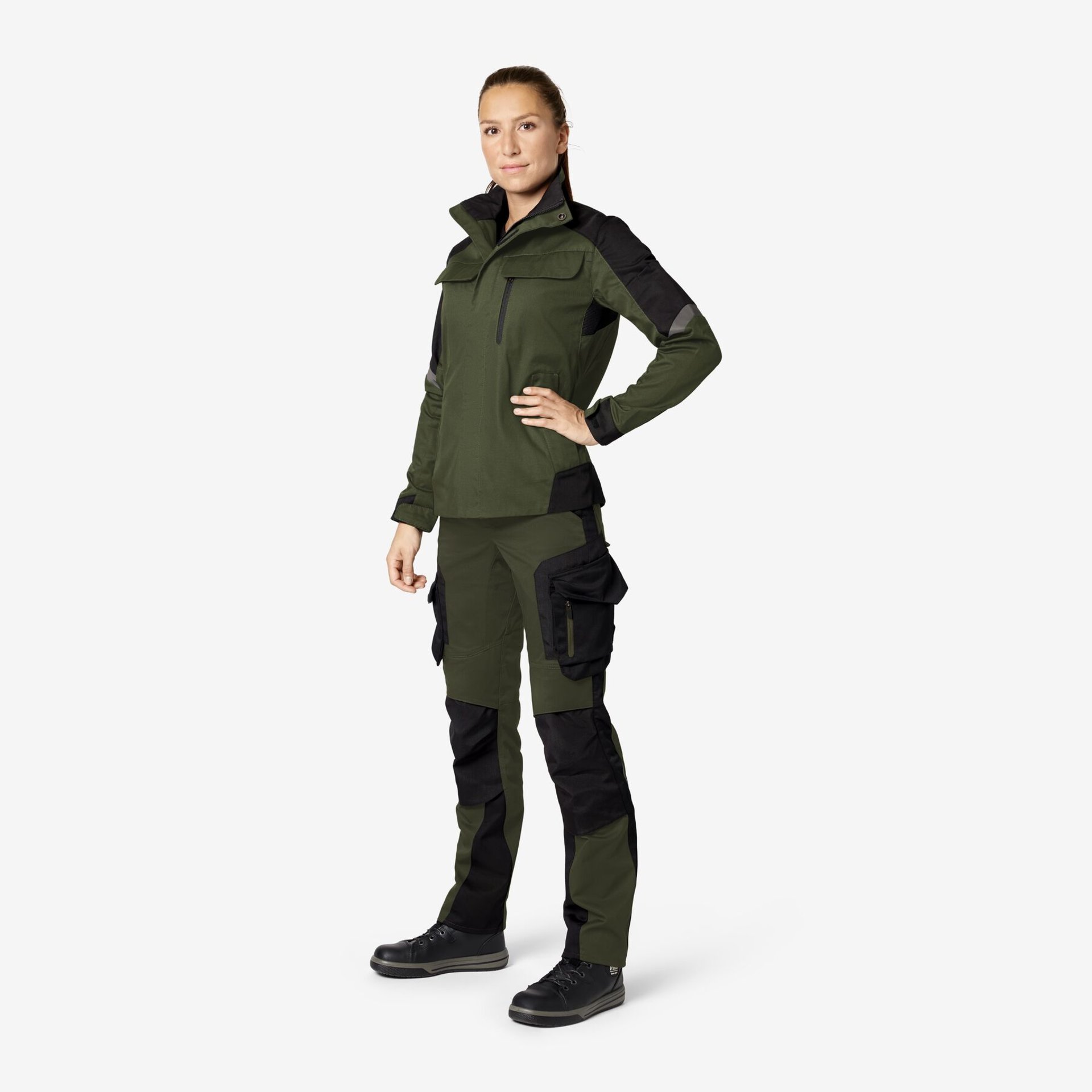 ANDREA Arbeitsjacke Damen oliv-schwarz XL